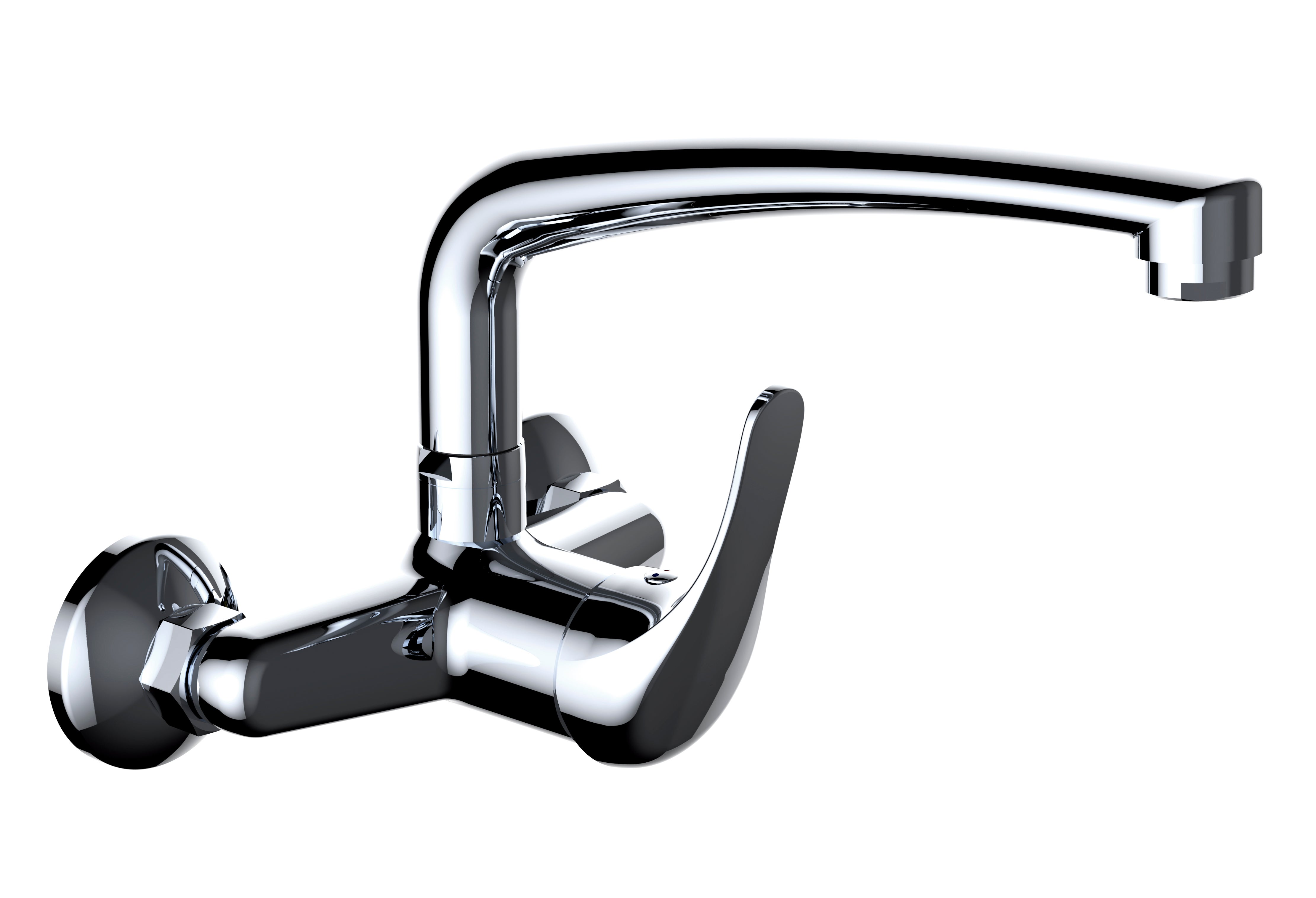 Grifo de cocina monomando caño alto extraíble 13-17 clever panamá acero brillo