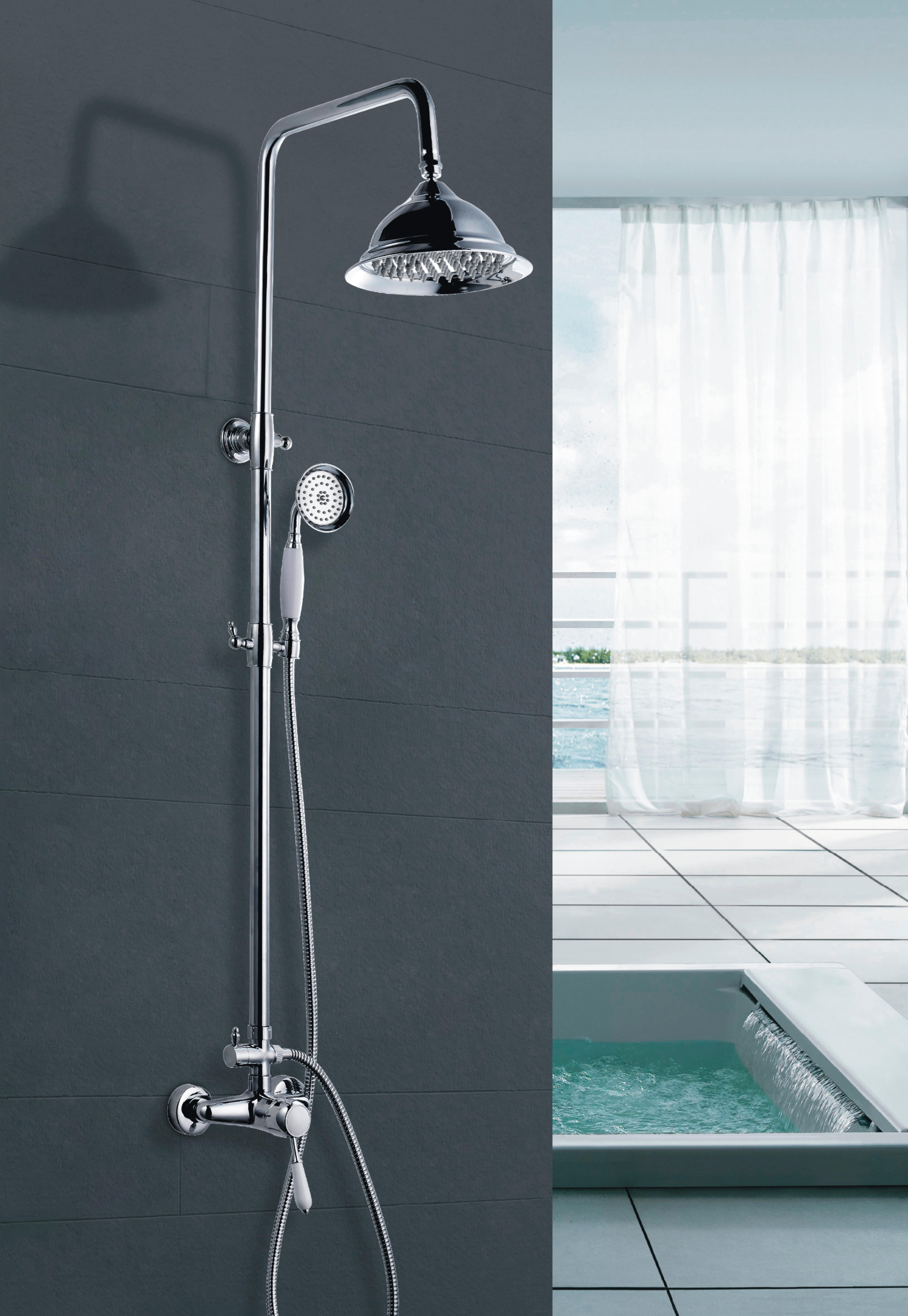 Columna de ducha monomando EDOUARD ROUSSEAU Retro  cromado - 2