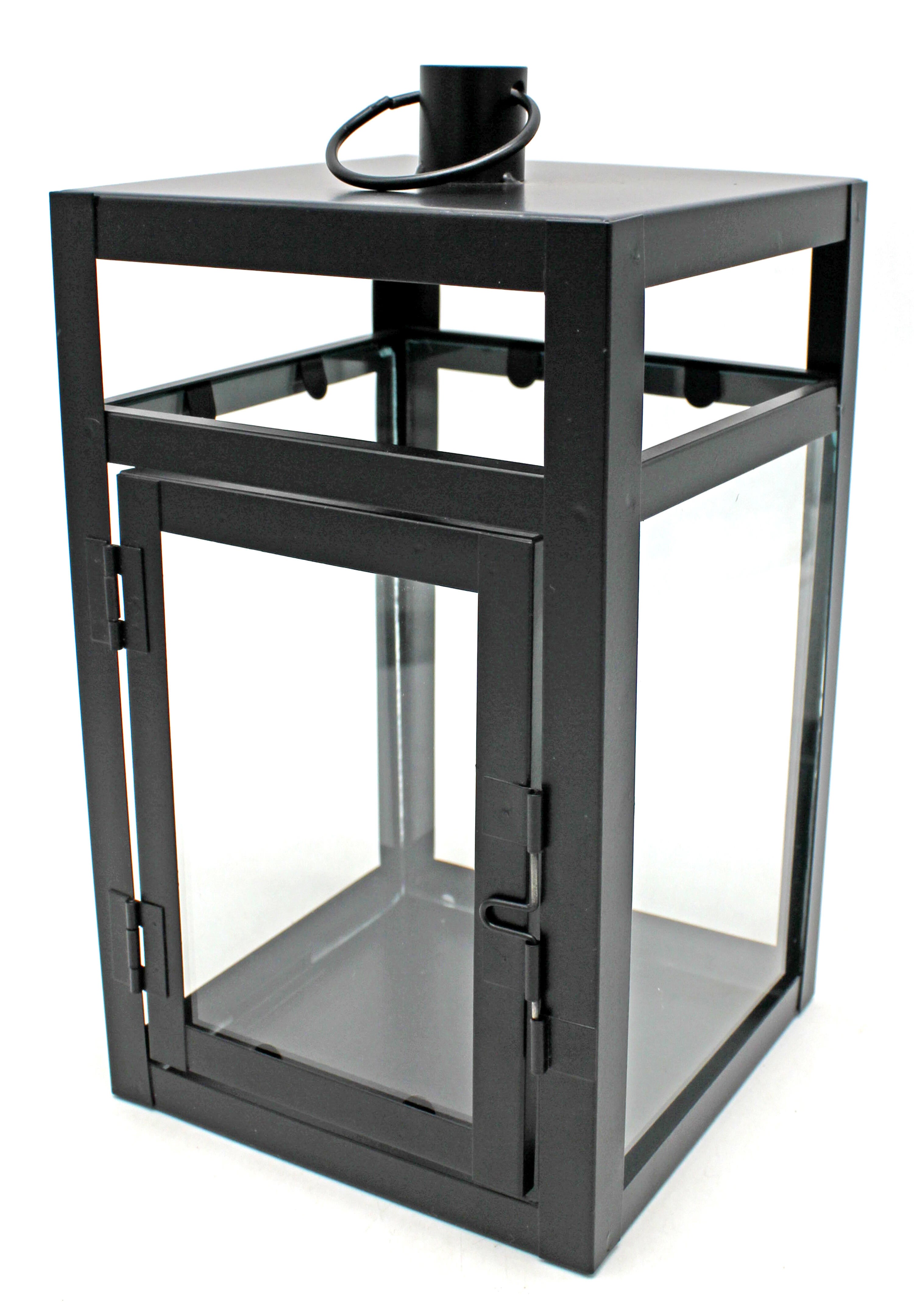 Farol decorativo metal cuadrado metal refugio 10.5x24 cm