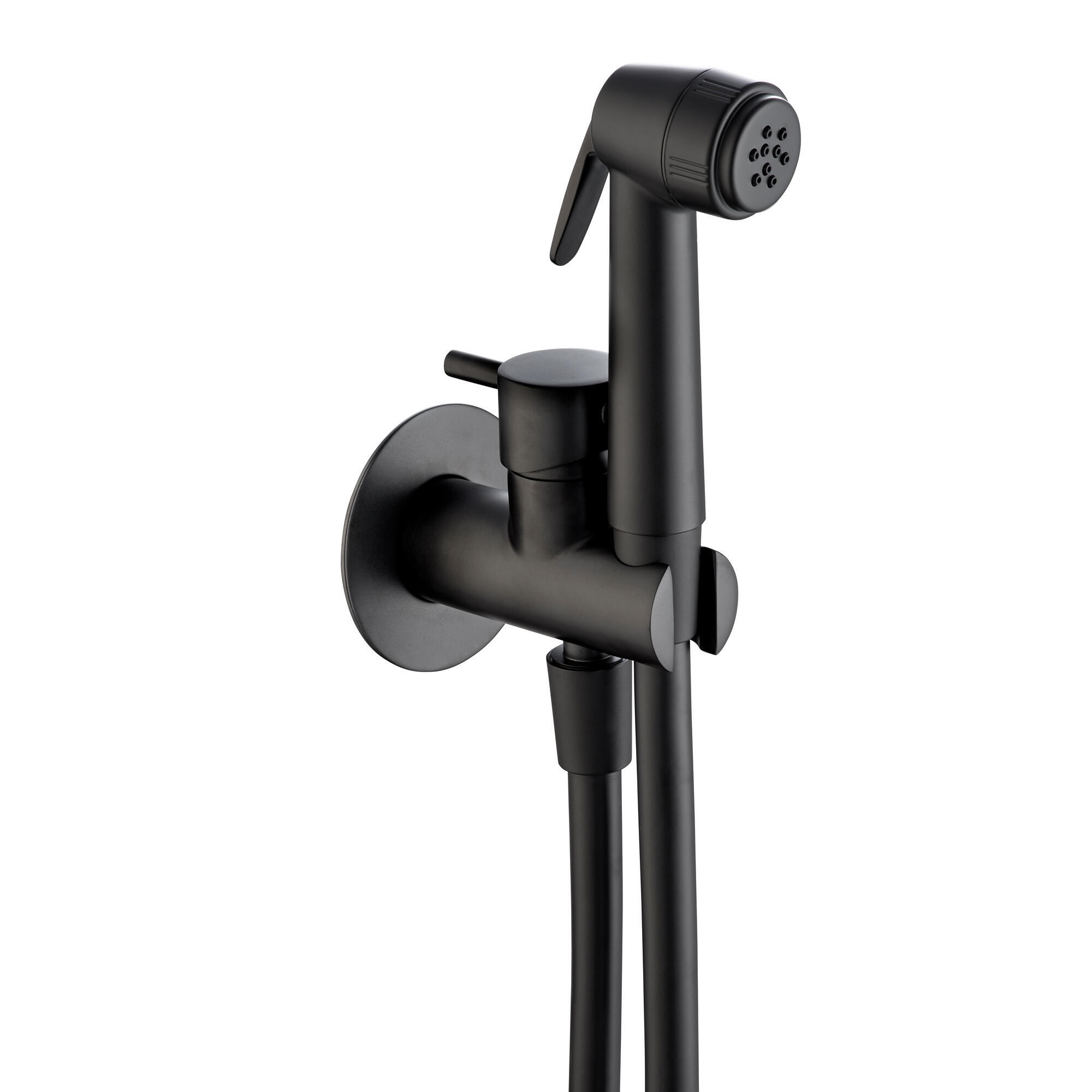 Ducha inodoro maier look 2 aguas flexo de 120 cm negro mate