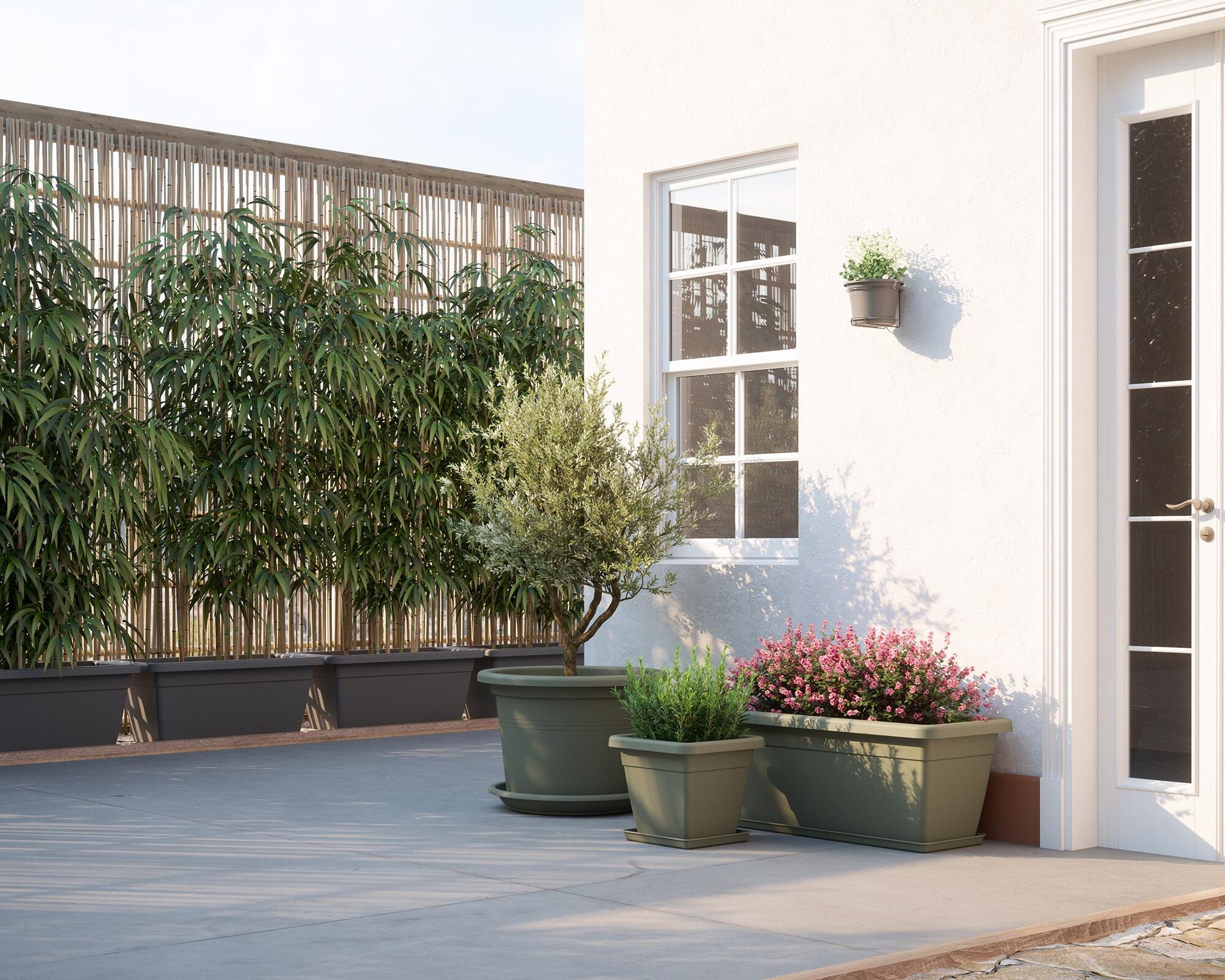 Floreira de plástico GRANDE 60X32CM CINZA - 7