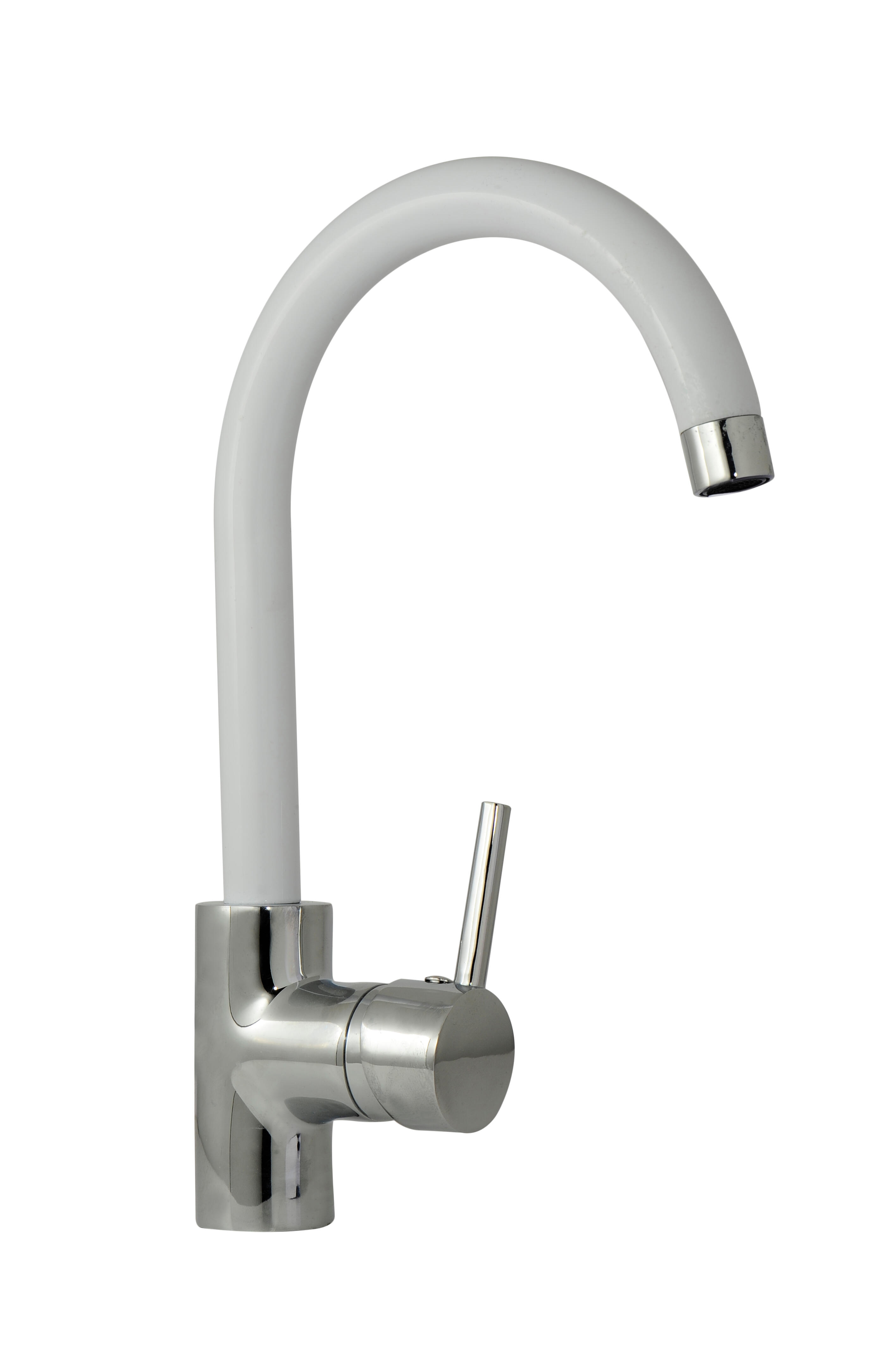 Grifo de cocina monomando caño alto rousseau ilo blanco