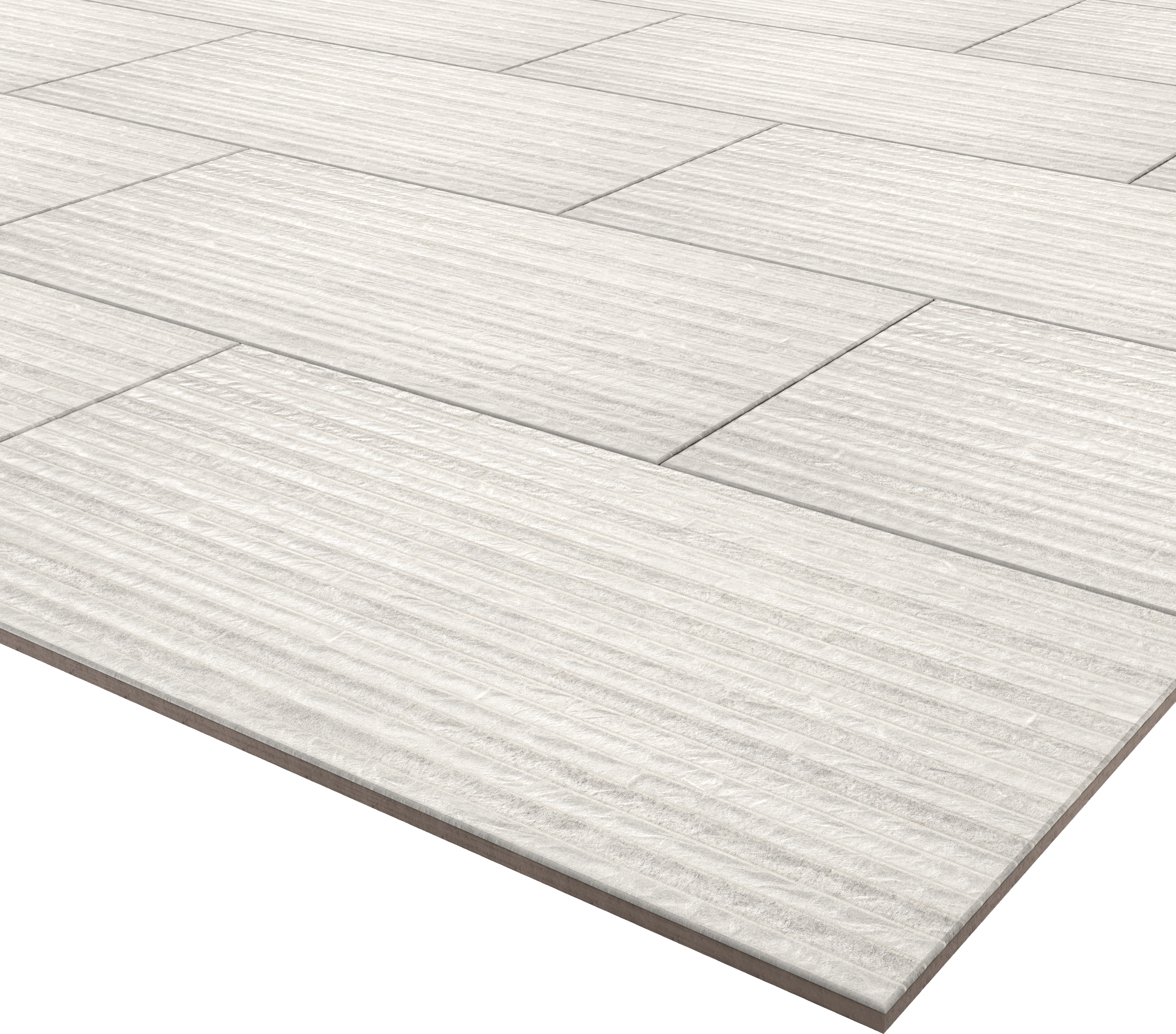 Azulejo porcelánico Materia efecto piedra blanco relieve 31.6x60.8 cm ARTENS - 5