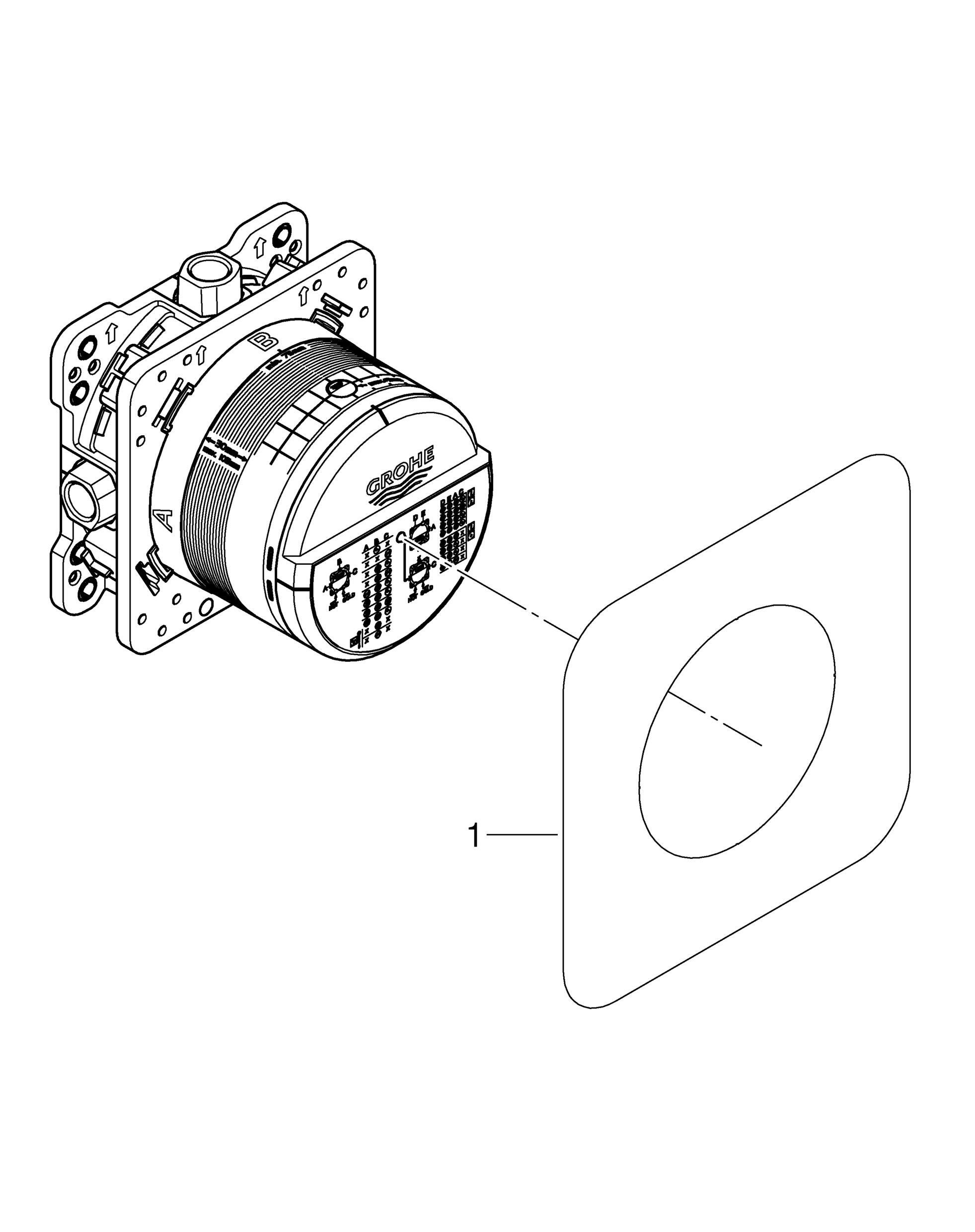 Ducha empotrada monomando GROHE cromo brillo redondo. Rociador a pared 21 cm Antical 2 vías - 5