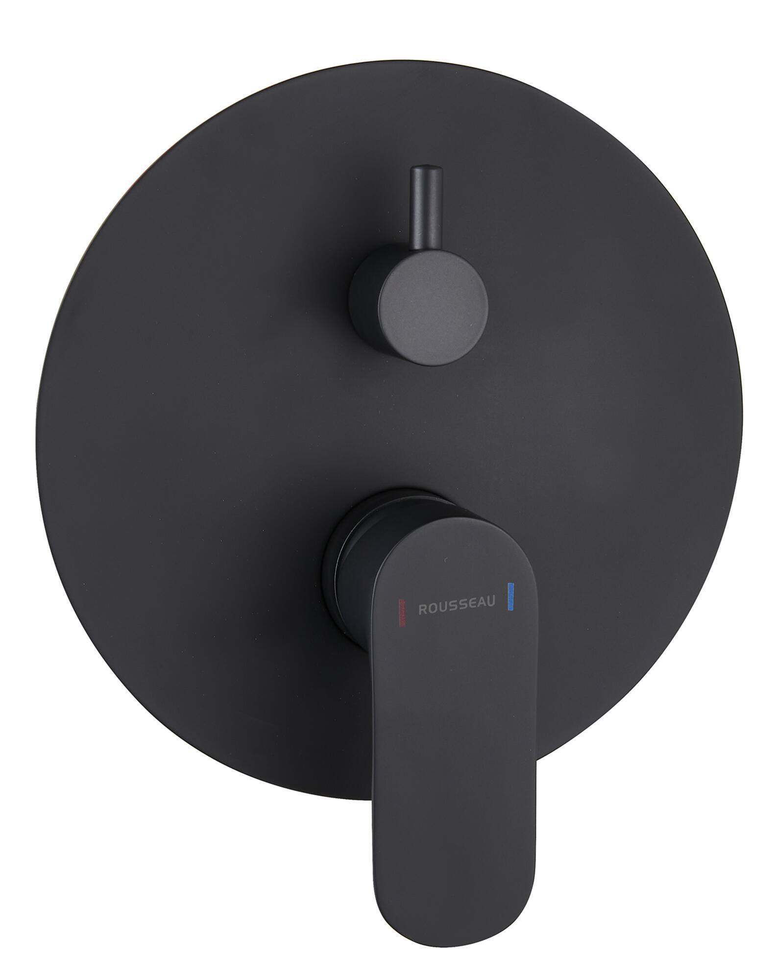 Grifo de ducha monomando empotrado edouard rousseau negro mate latón