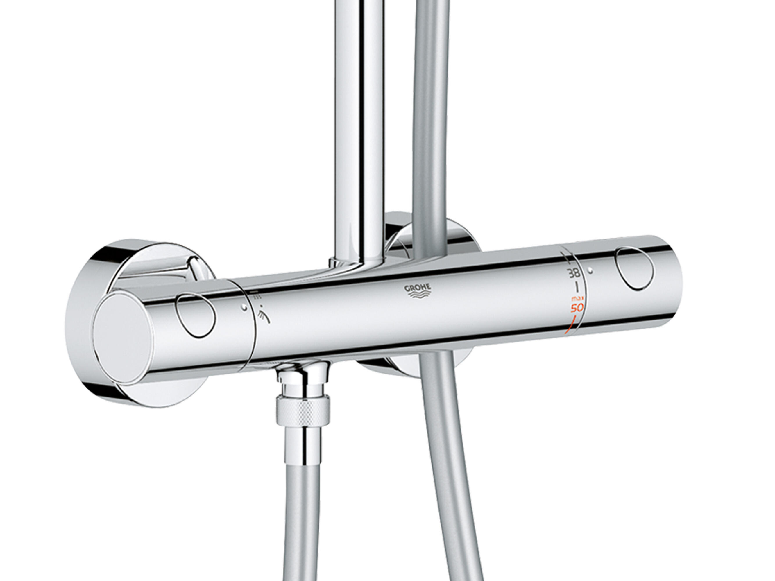 Conjunto de duche com torneira TERMOSTÁTICA START CLOVA 210 CROMADA - 9