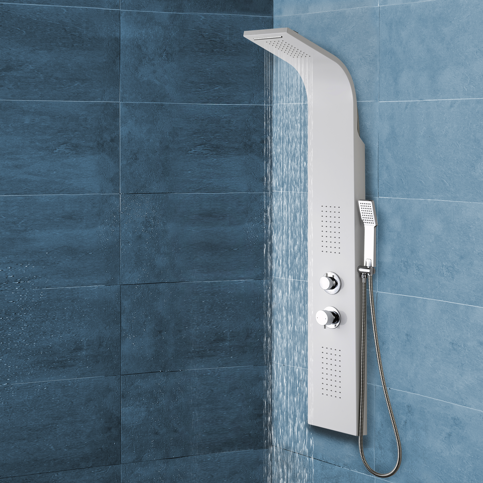 Columna de ducha hidromasaje monomando SENSEA Caloa 2 blanco - 2