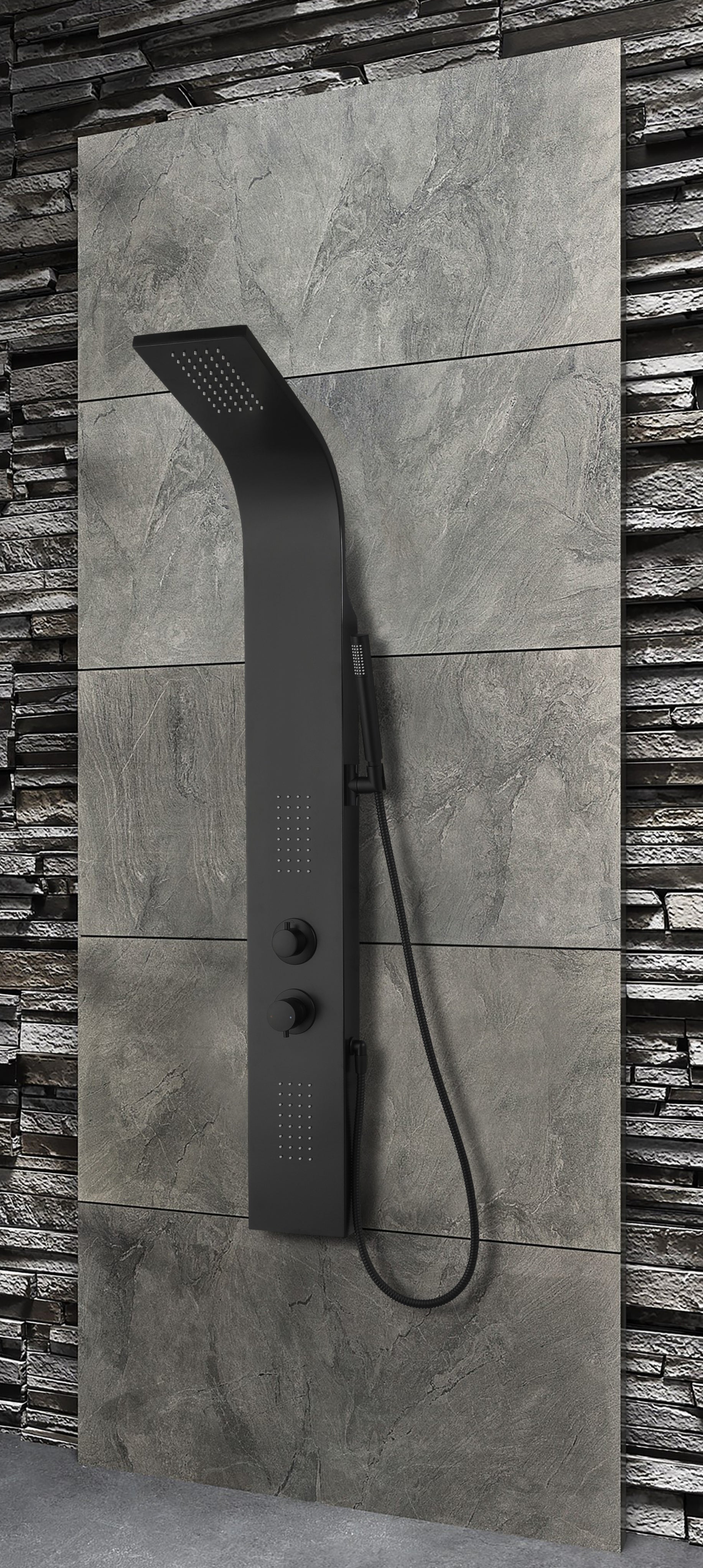 Columna de ducha hidromasaje monomando EDOUARD ROUSSEAU Black Alu negro - 2