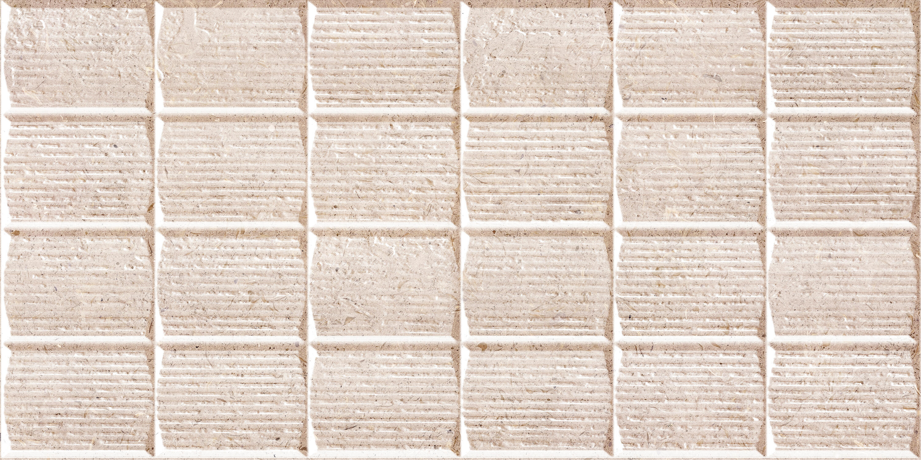 Azulejo cerámico soap stone efecto piedra, relieve mosaico beige 30x60cm