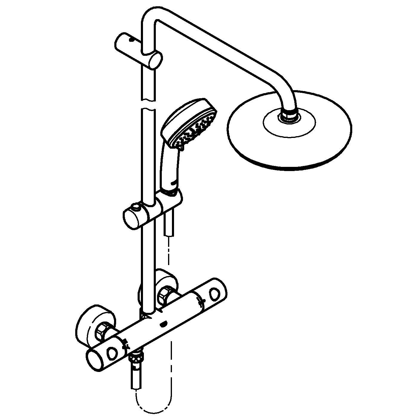 Conjunto de duche com torneira TERMOSTÁTICA START CLOVA 210 CROMADA - 6