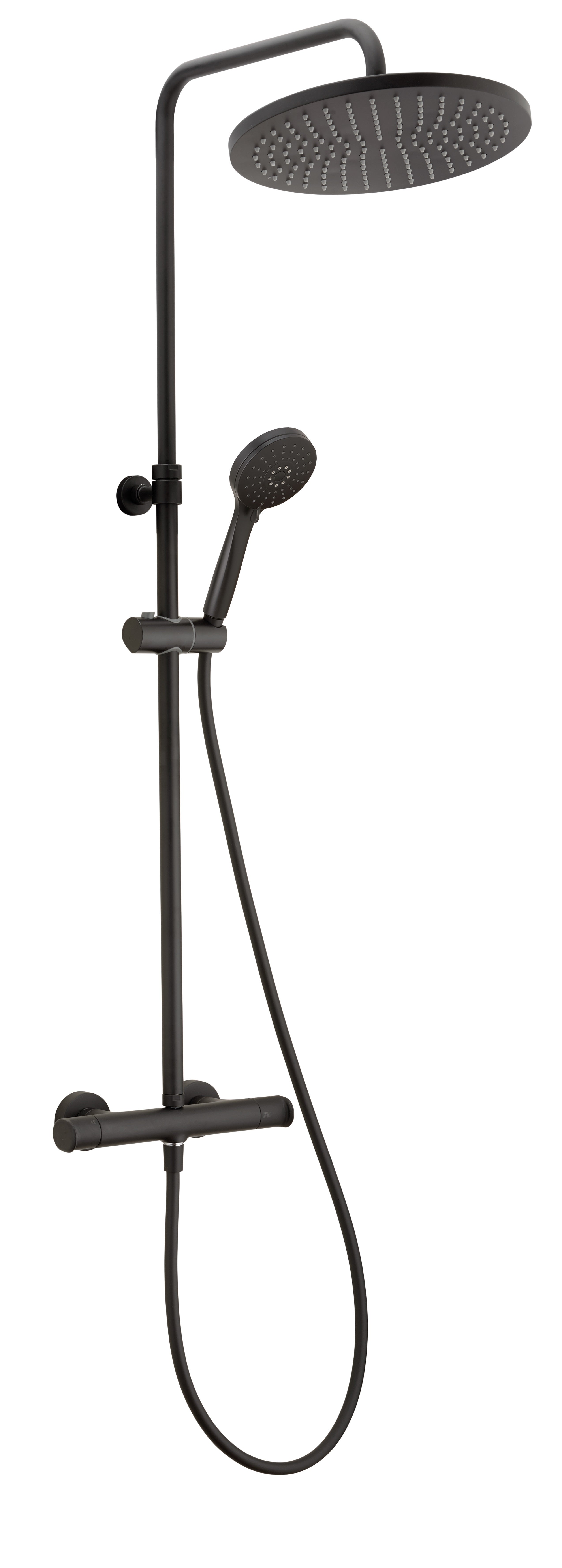 Columna de ducha termostática huber levity negro mate