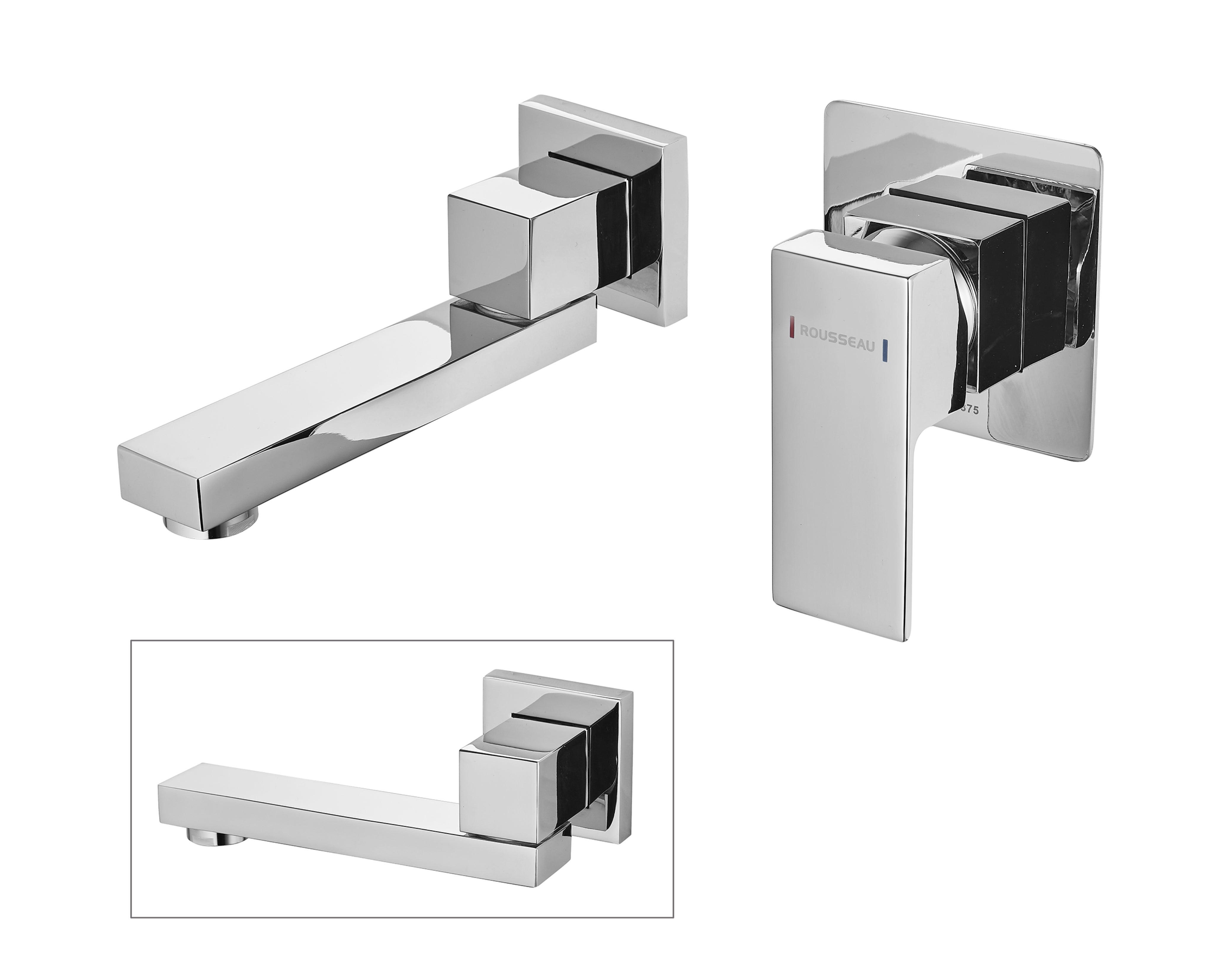 Grifo de lavabo empotrado edouard rousseau rousseau monomando cromo brillo. antical. latón. caño de 16.5 cm