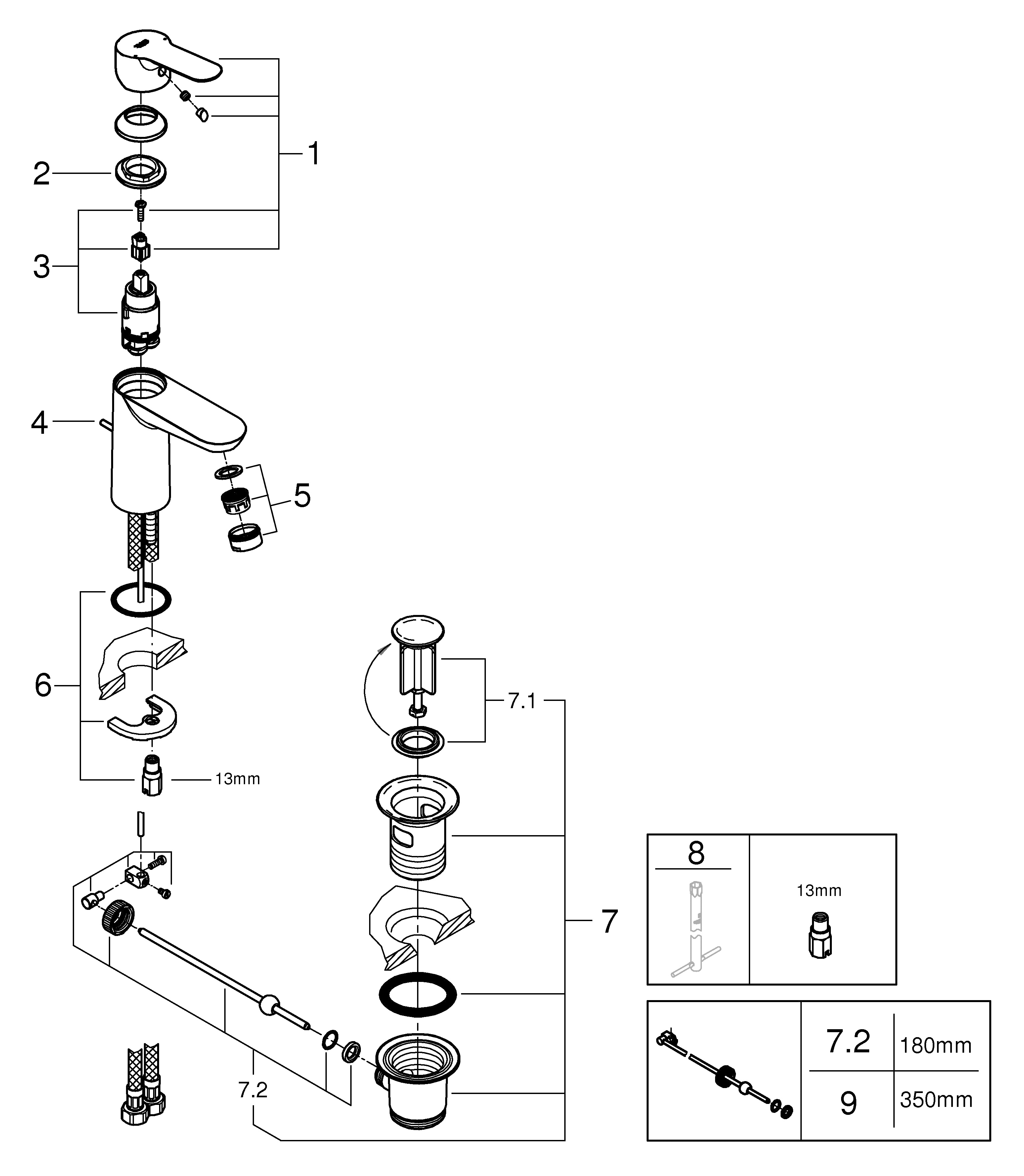 Torneira de lavatório GROHE START CLOVA S - 7