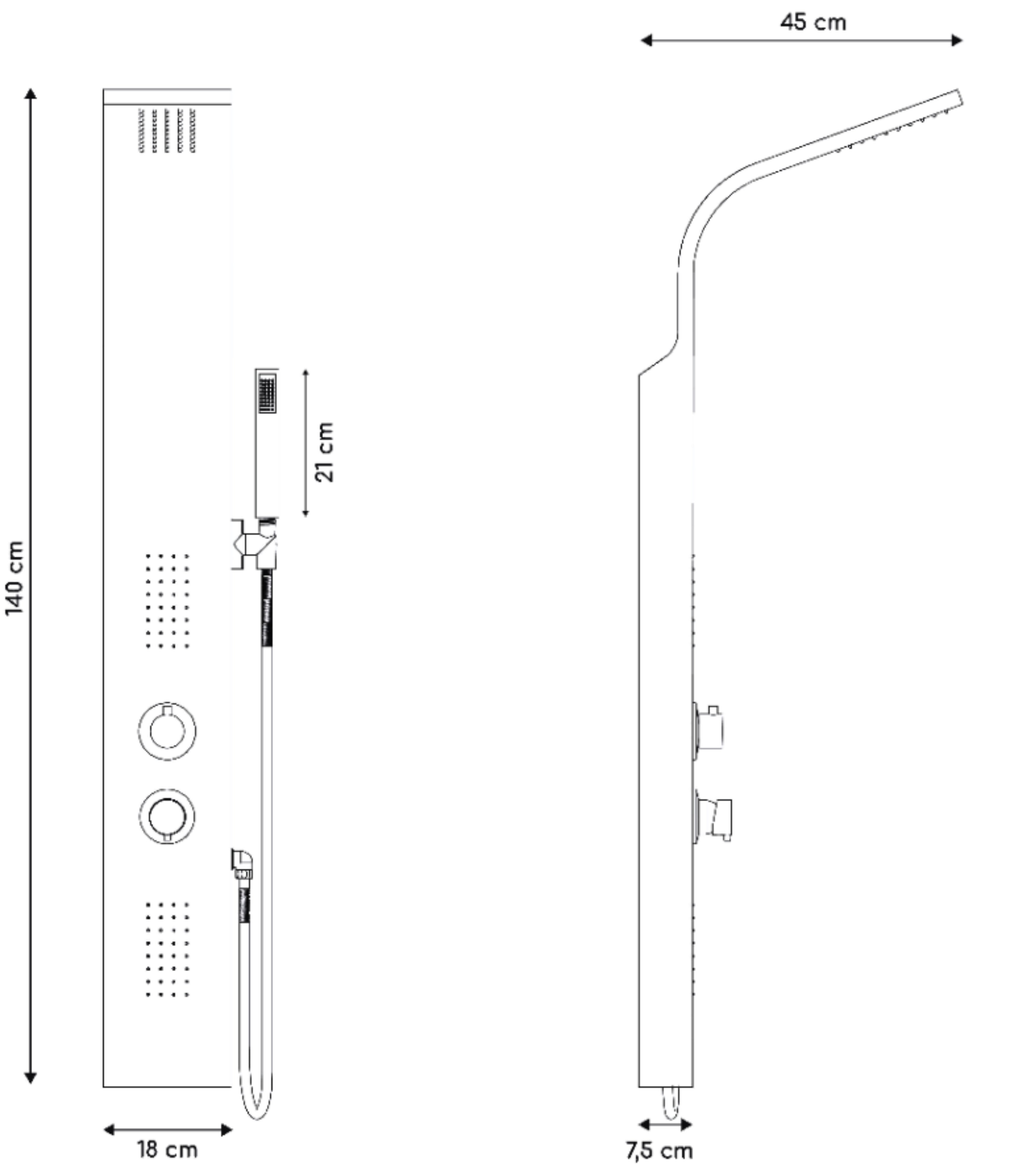Columna de ducha hidromasaje monomando EDOUARD ROUSSEAU Black Alu negro - 3