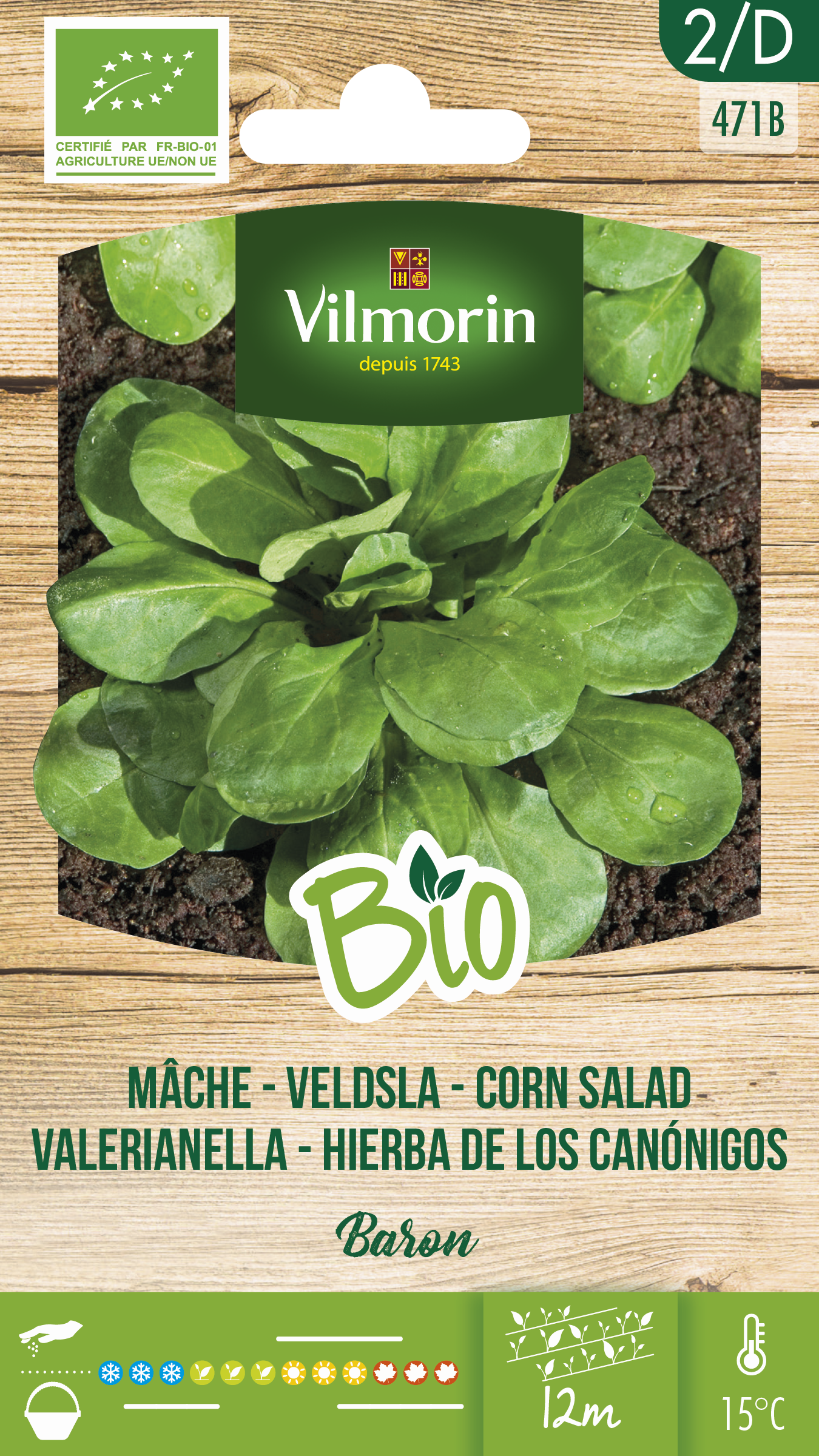 Semilla valeriana baron vilmorin bio