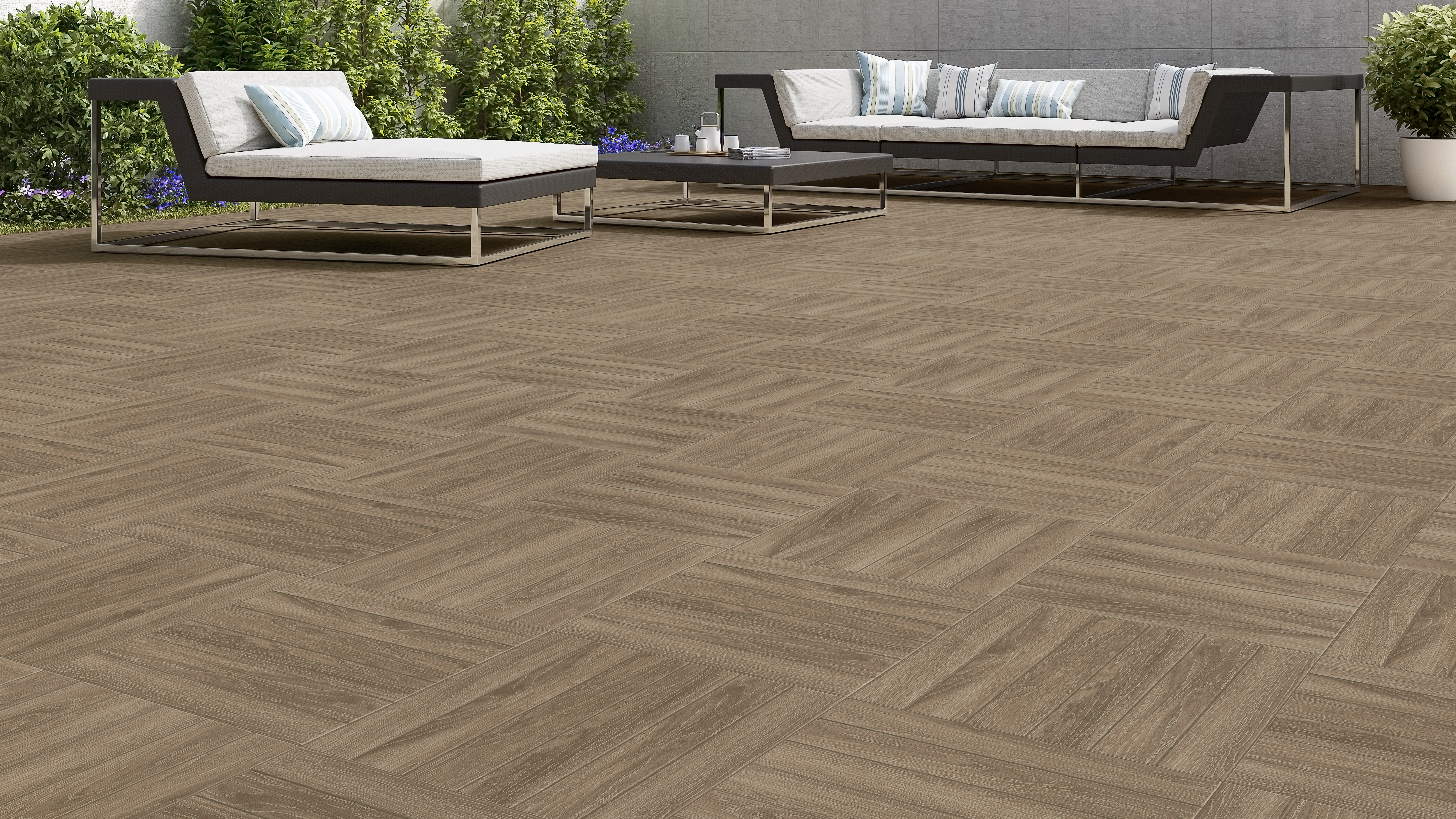 Suelo porcelánico Irazu efecto madera roble 45x45 cm C3 - 4