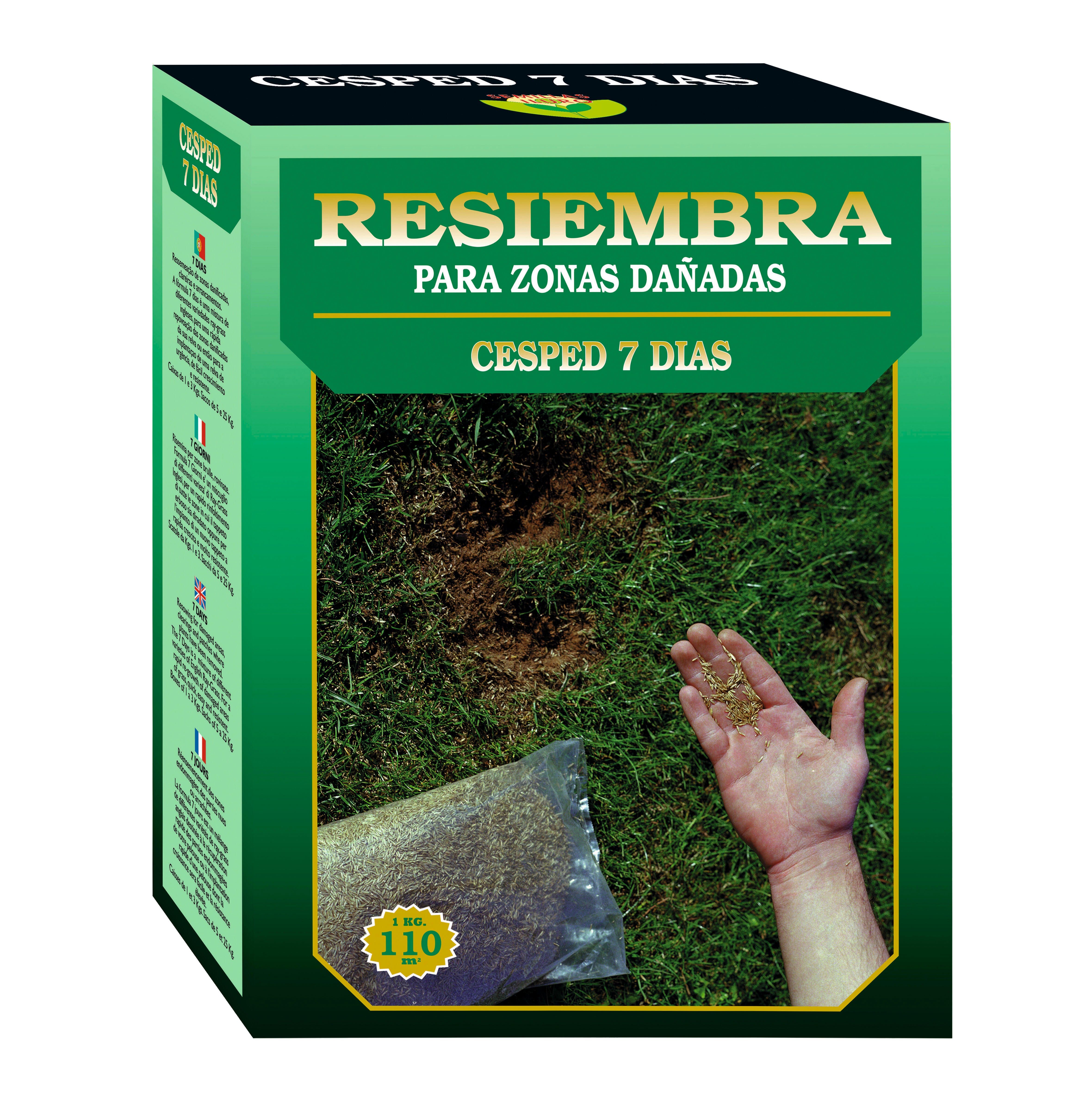 Césped repoblador 7 días iluro 1 kg para terrenos de hasta 110 m²