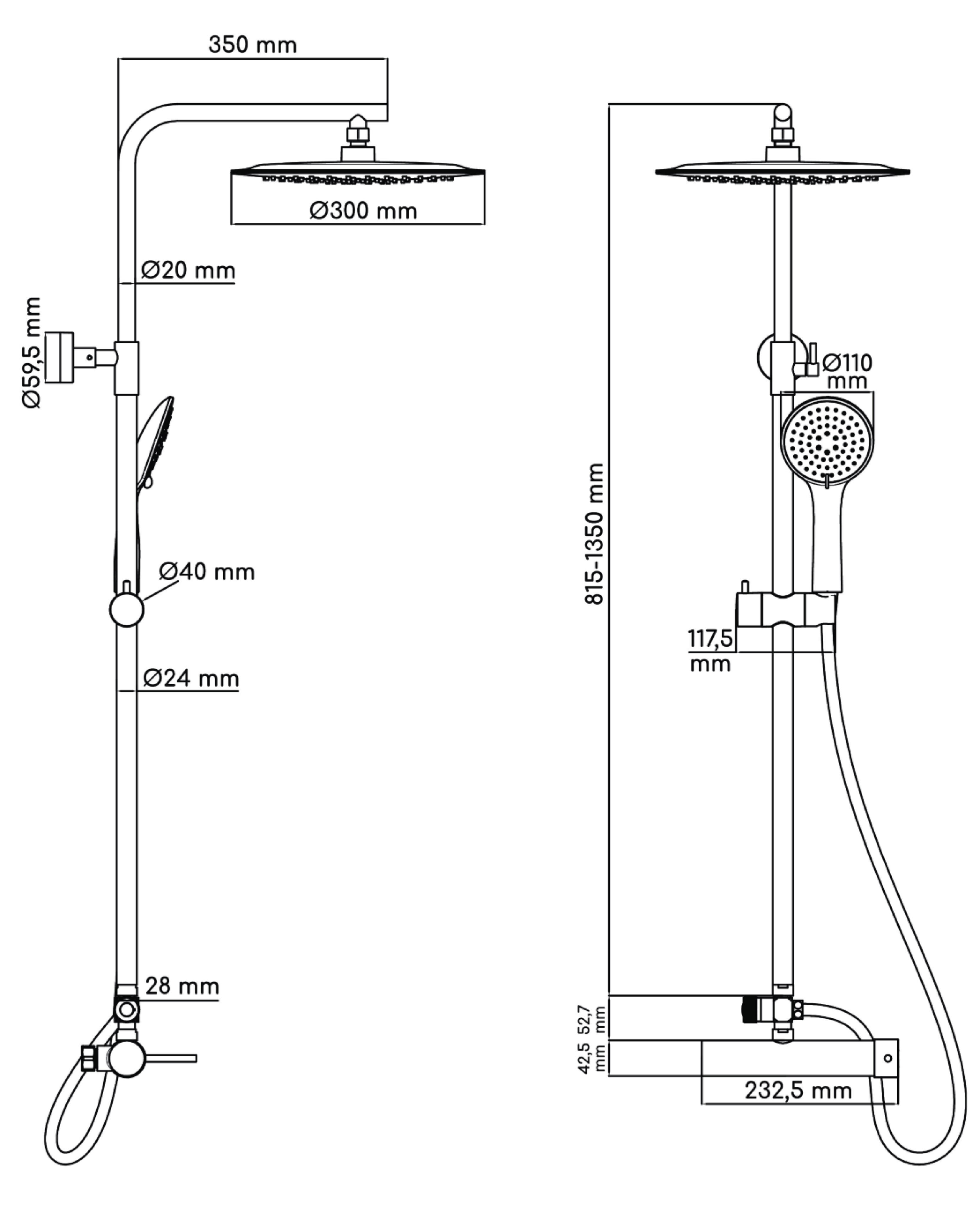 Conjunto de duche SONAR INOX - 6