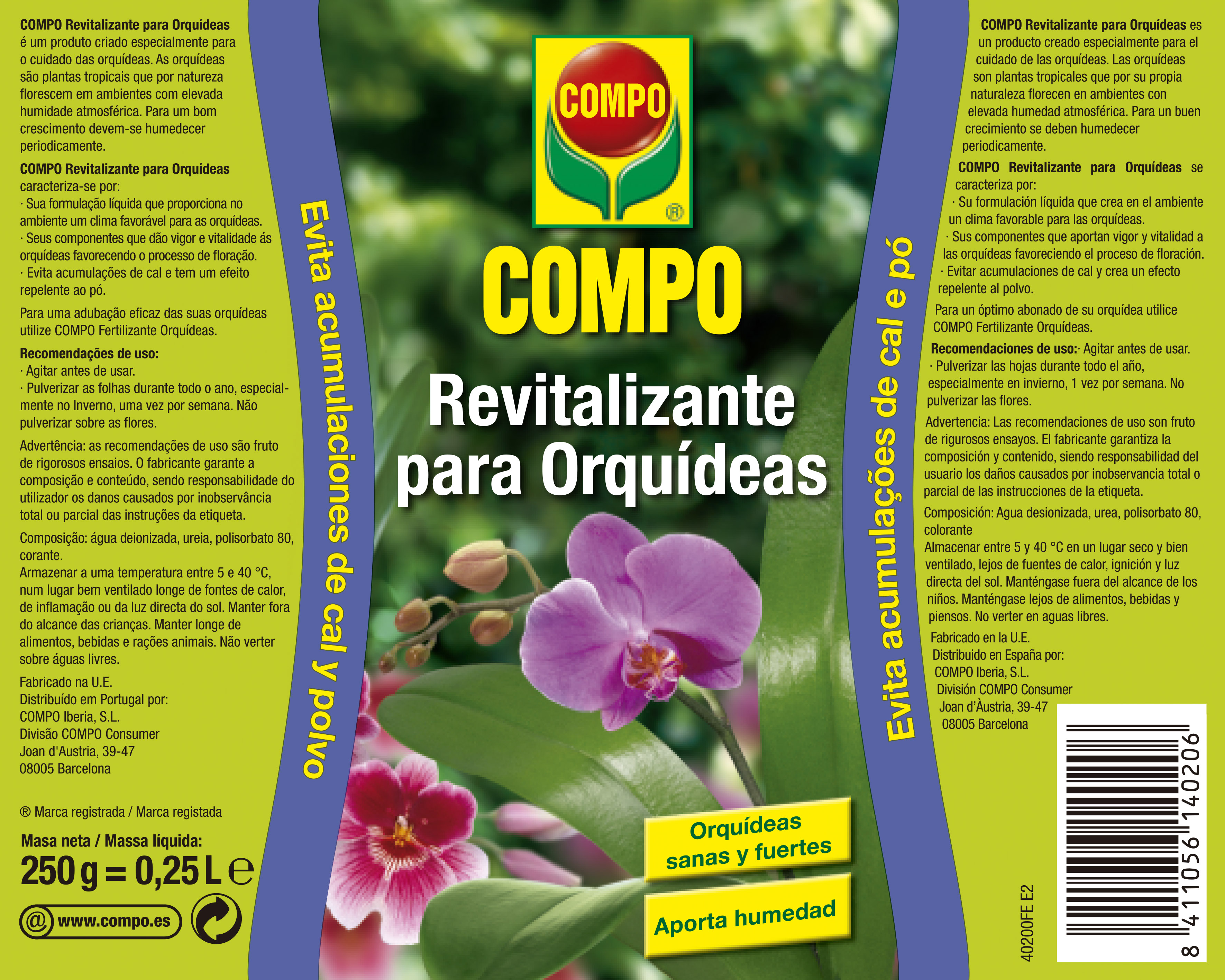 Revitalizante líquido COMPO para orquídeas 250 ml aporta humedad - 4