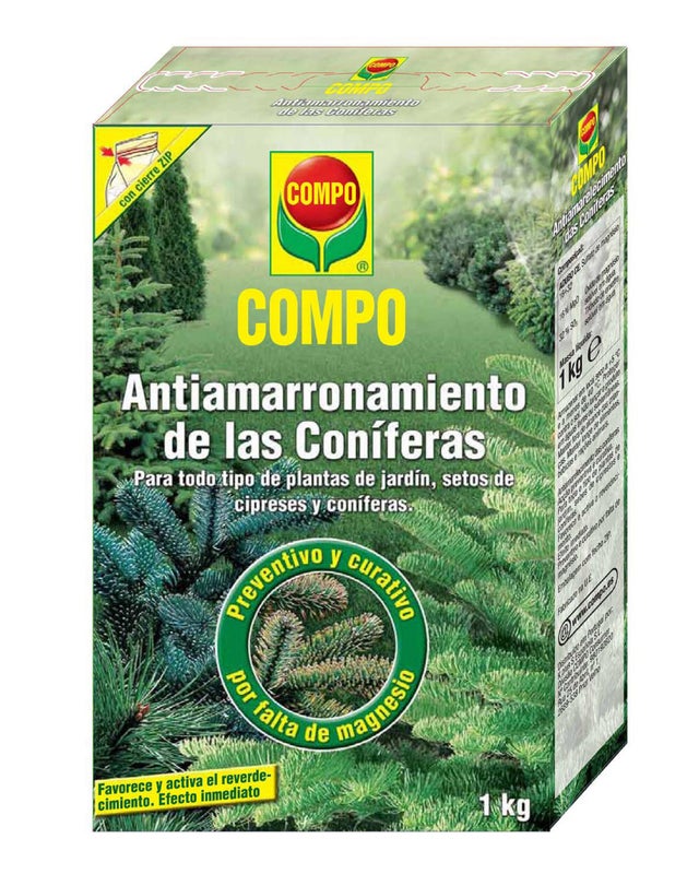 Fungicida antiamarronamiento granulado COMPO coníferas 1kg preventivo y curativo