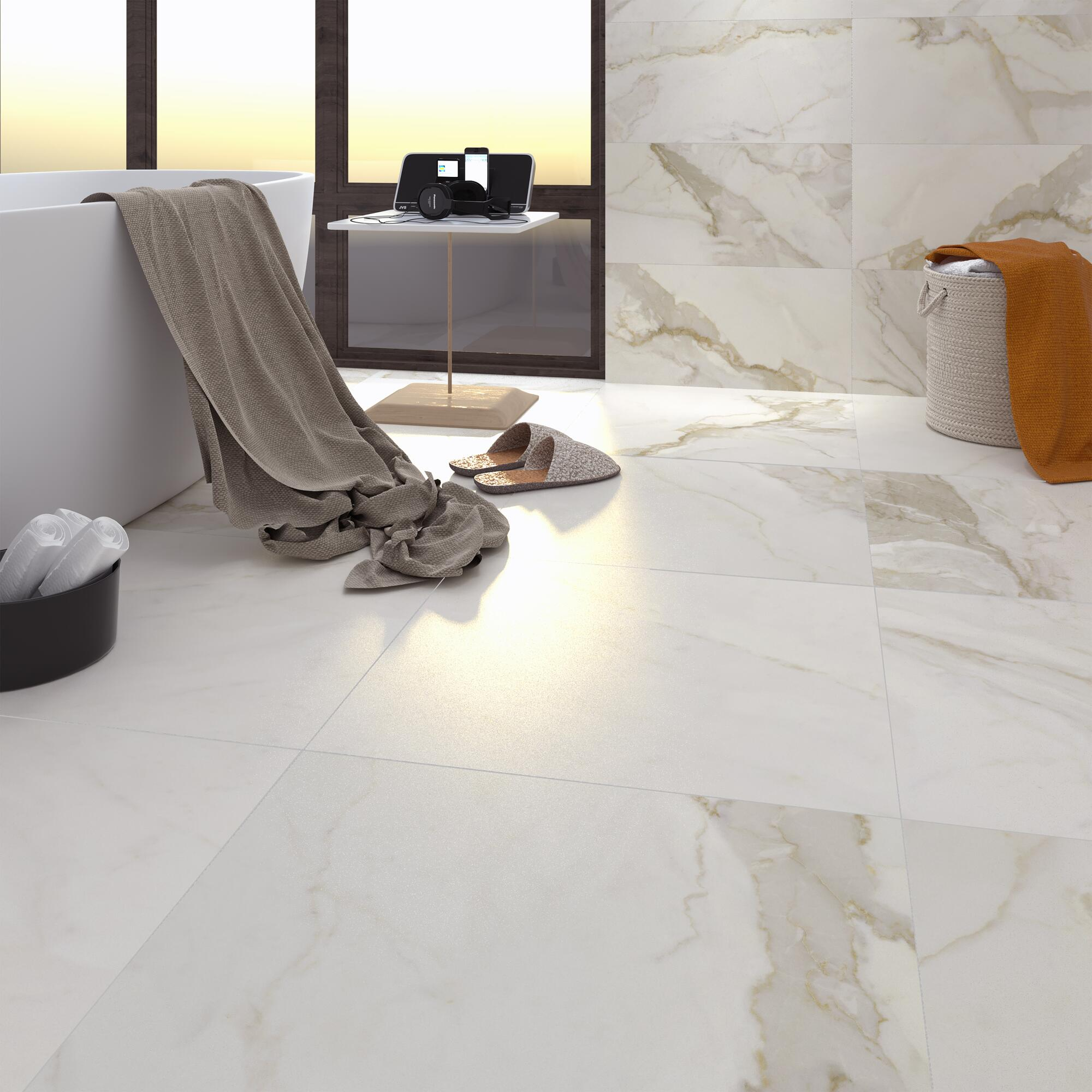 Suelo porcelánico bellapietra efecto mármol oro 60x60 cm c1 artens