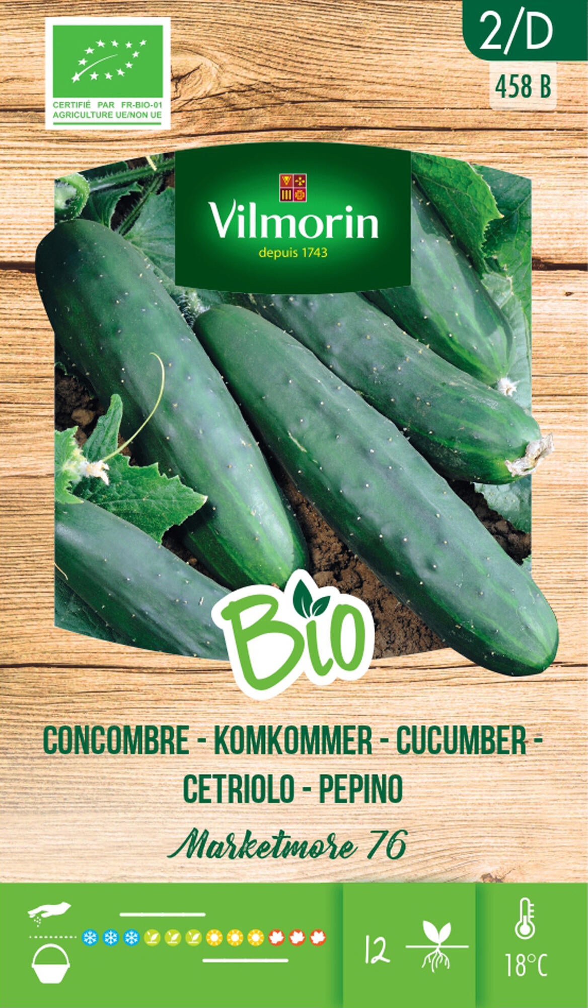 Semillas de pepino marketmore bio