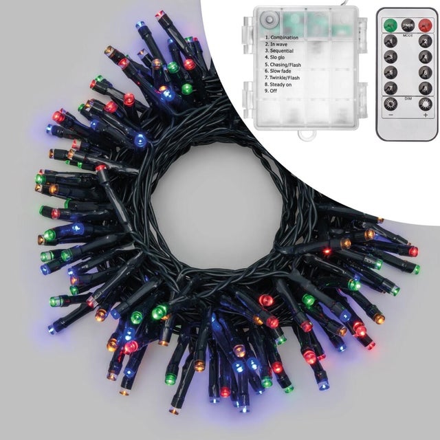 Filo di luci di natale 300 lampadine LED multicolore 12 m programmabile
