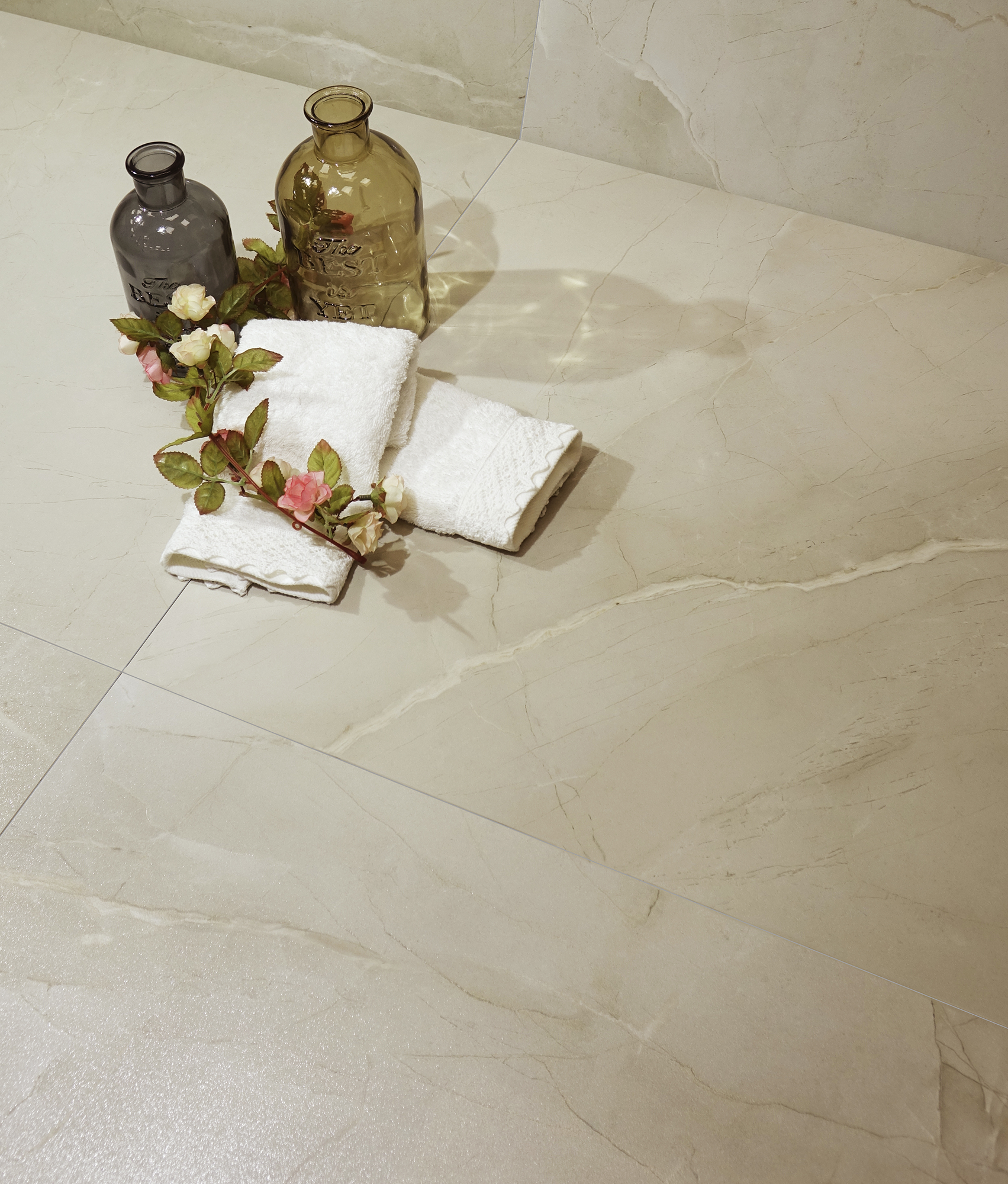 Suelo/azulejo porcelánico pandora efecto mármol beige 60x60 cm c1