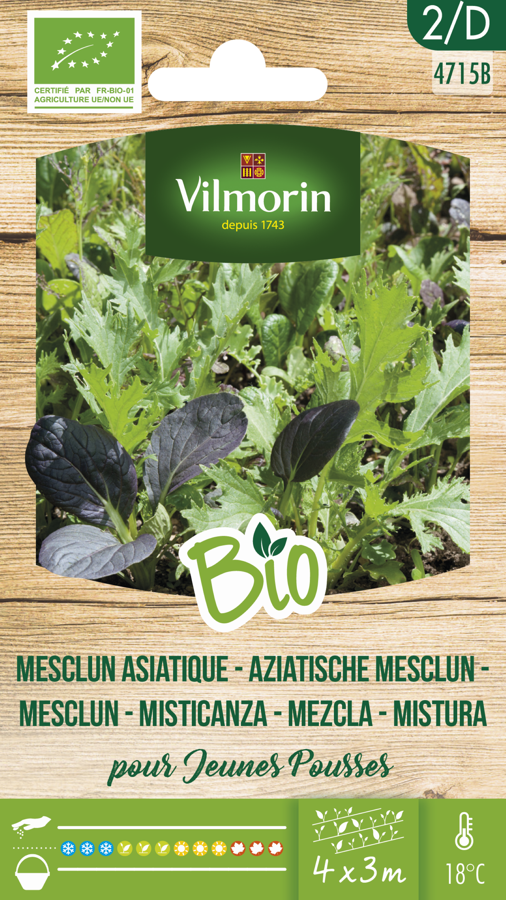 Semilla mezcla asiática aromática vilmorin bio