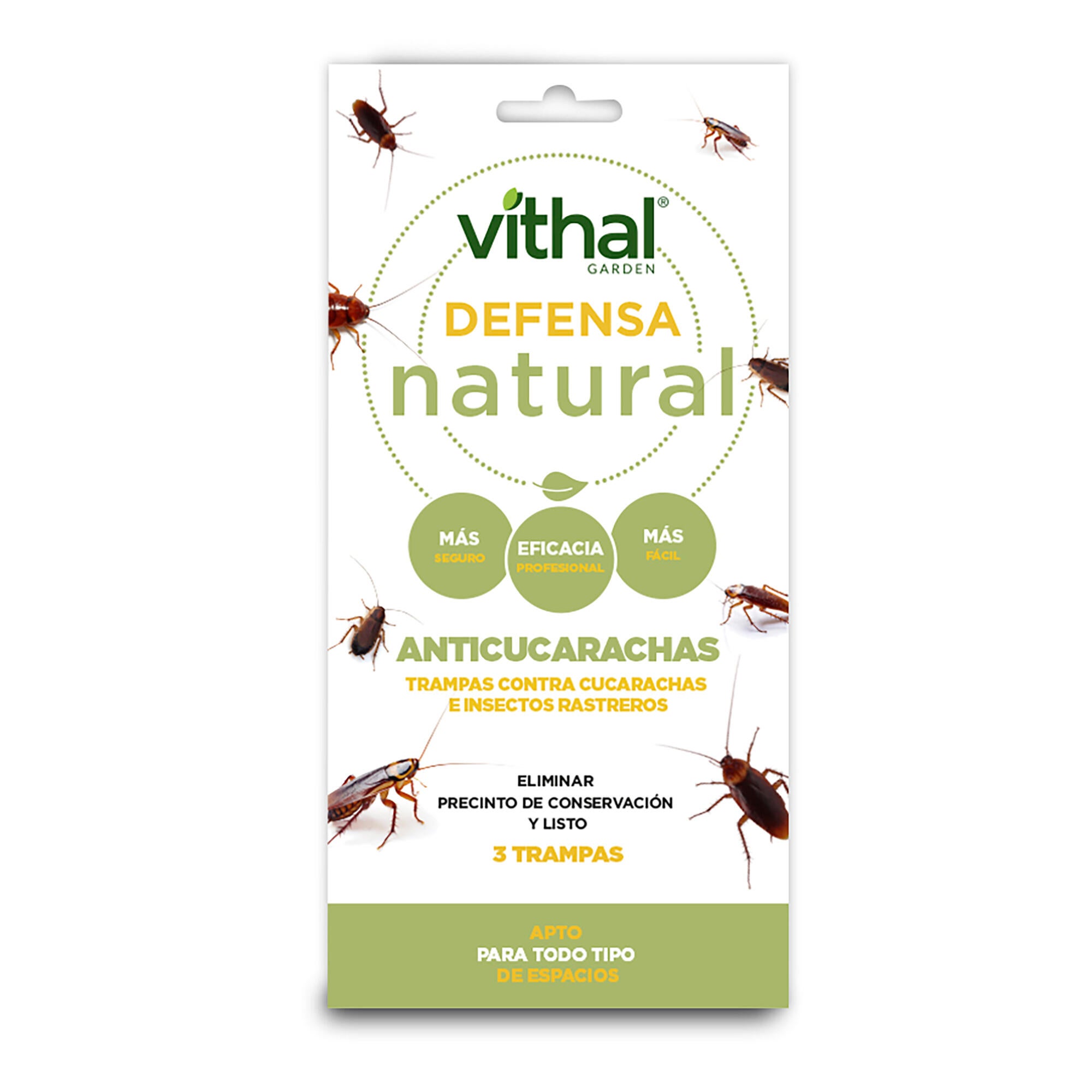 Trampa para cucarachas estuche de 3 unidades vithal garden