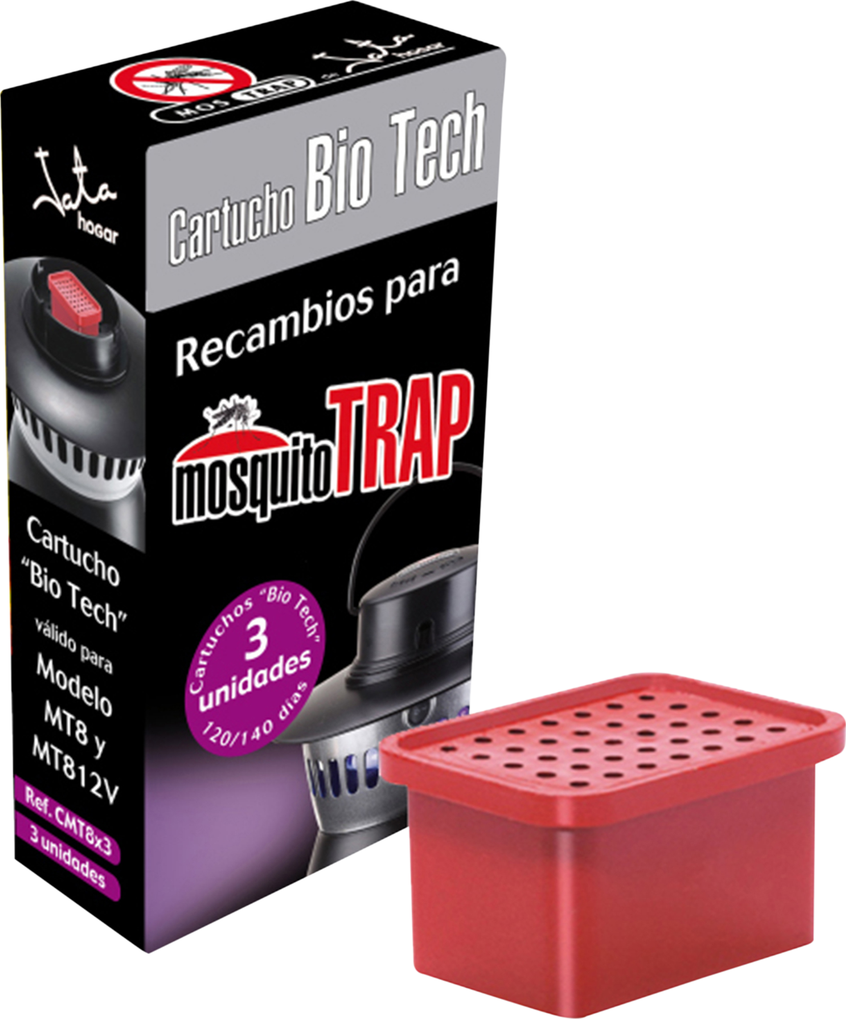 Cartucho atrayente para antimosquitos jata cmt8x3 c/octenol y ácido láctico 3ud