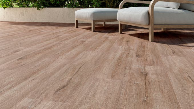 Pavimento cerâmico para exterior efeito madeira