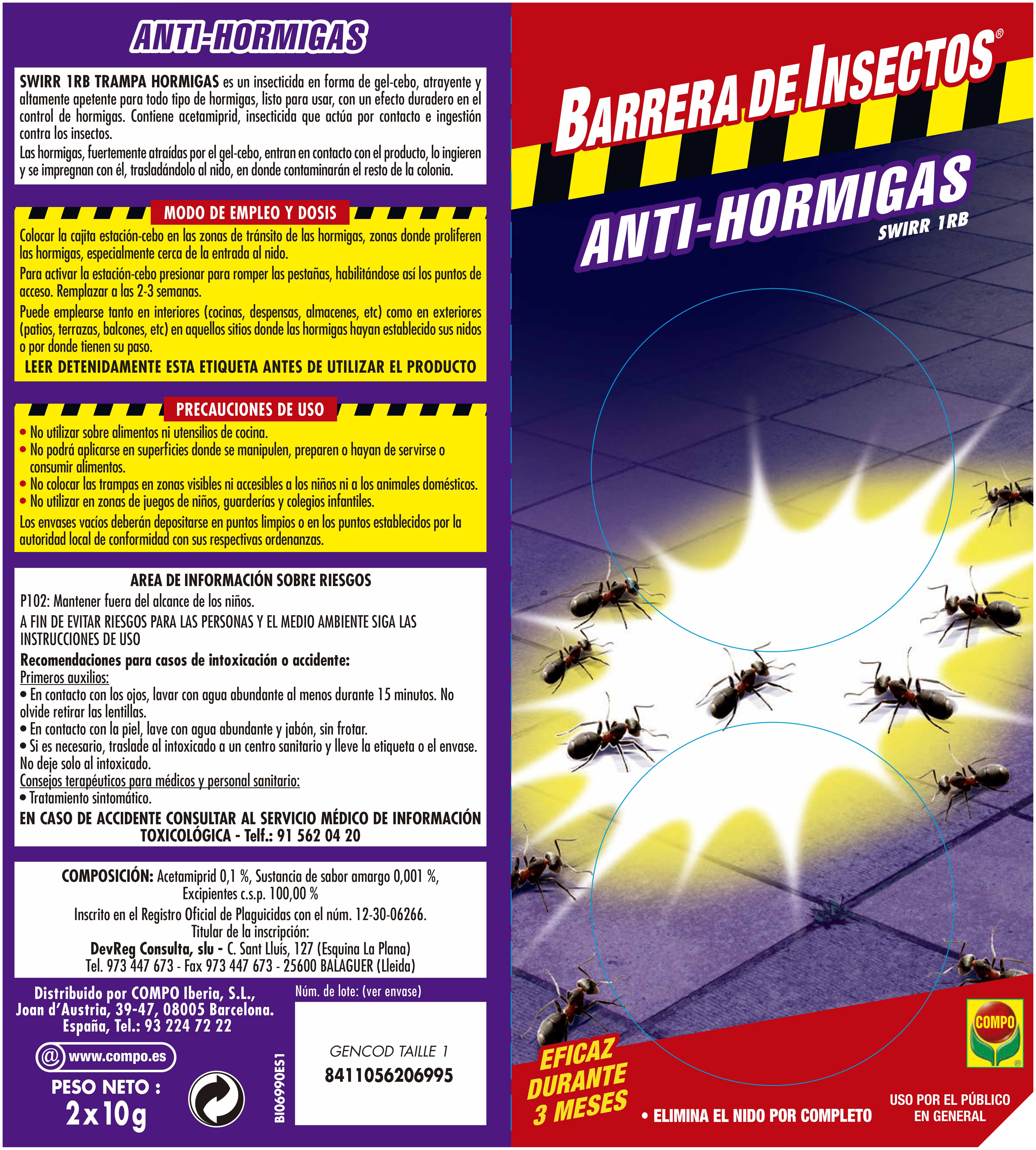 Antihormigas cebo COMPO BARRERA para uso interior y exterior 2x15gr - 3