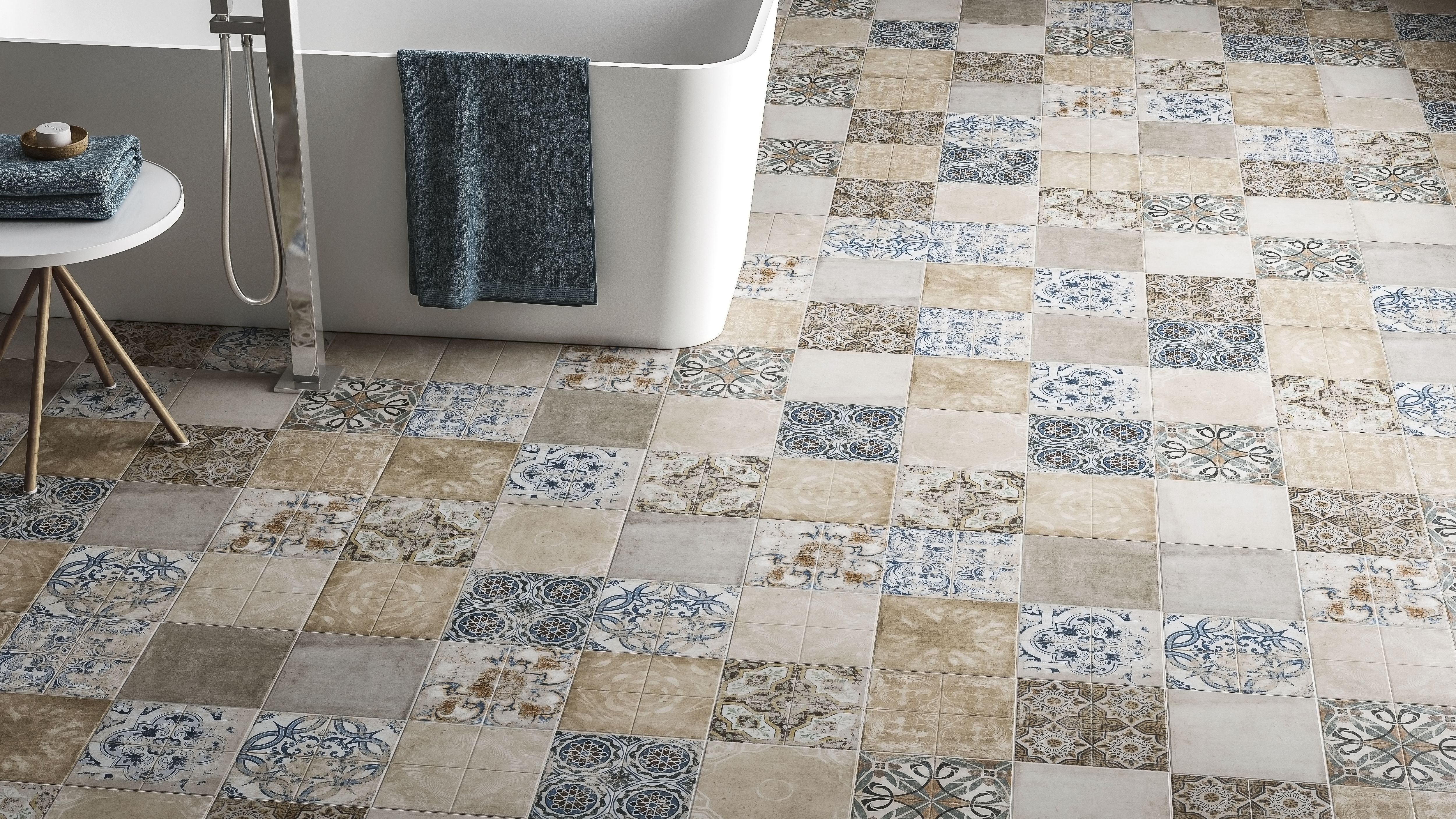 Piastrella da pavimento interno 45 x 45 cm Sp. 9.1 mm Tours Alcazar in gres naturale smaltato multicolore opaco traffico medio (pei 2/5) R10 1.42 mq - 5