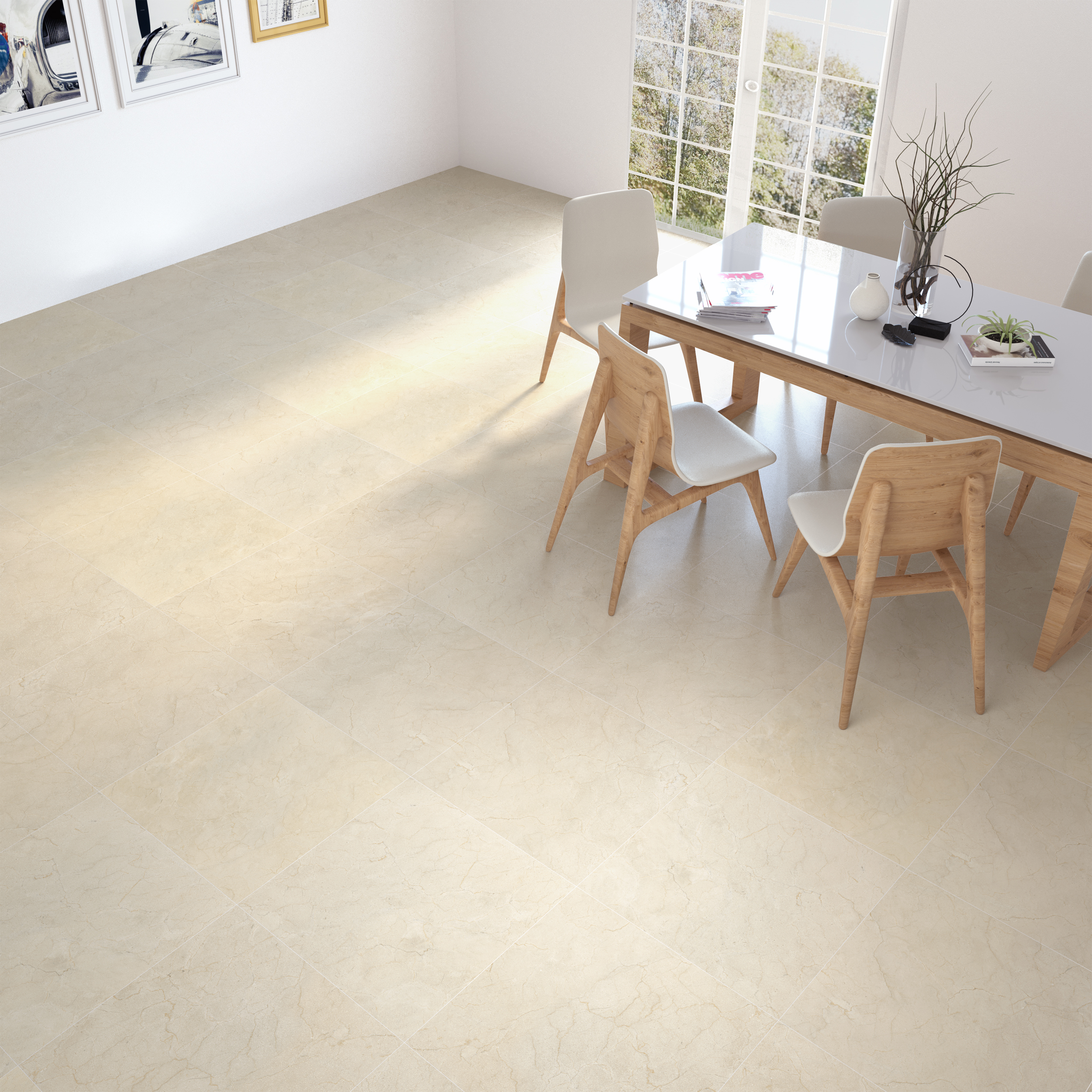 Suelo porcelánico bellapietra efecto mármol marfil 60x60 cm c1 artens