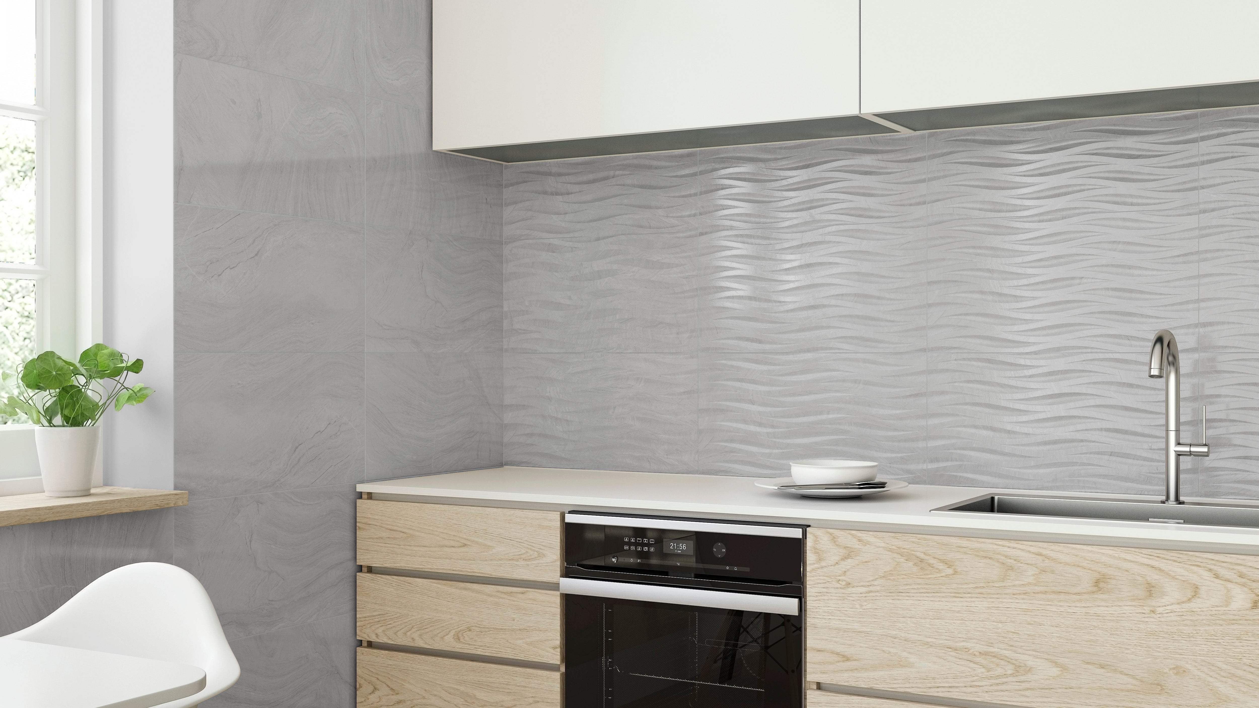 Azulejo porcelánico varana efecto piedra gris 32x62.5 cm