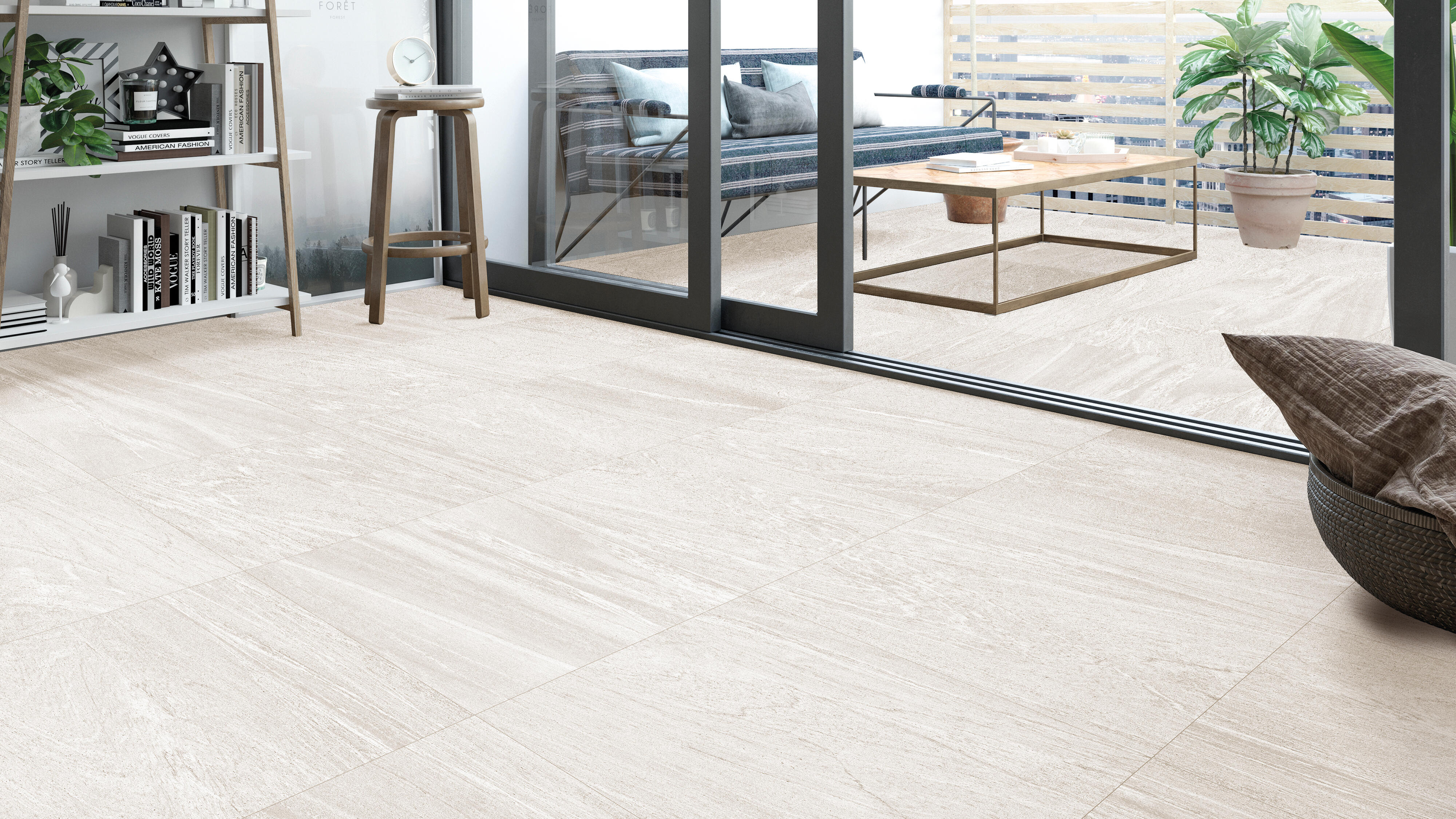 Suelo/azulejo cerámico sahara artens efecto piedra blanco 32x62.5 cm c3 artens