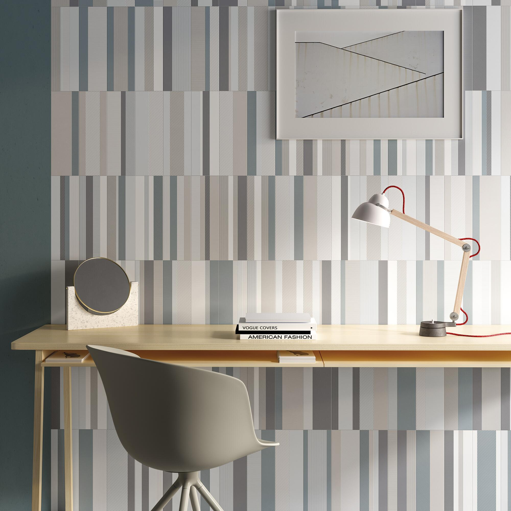 Azulejo porcelánico gradient efecto papel pintado aqua 33.15x33.15 cm