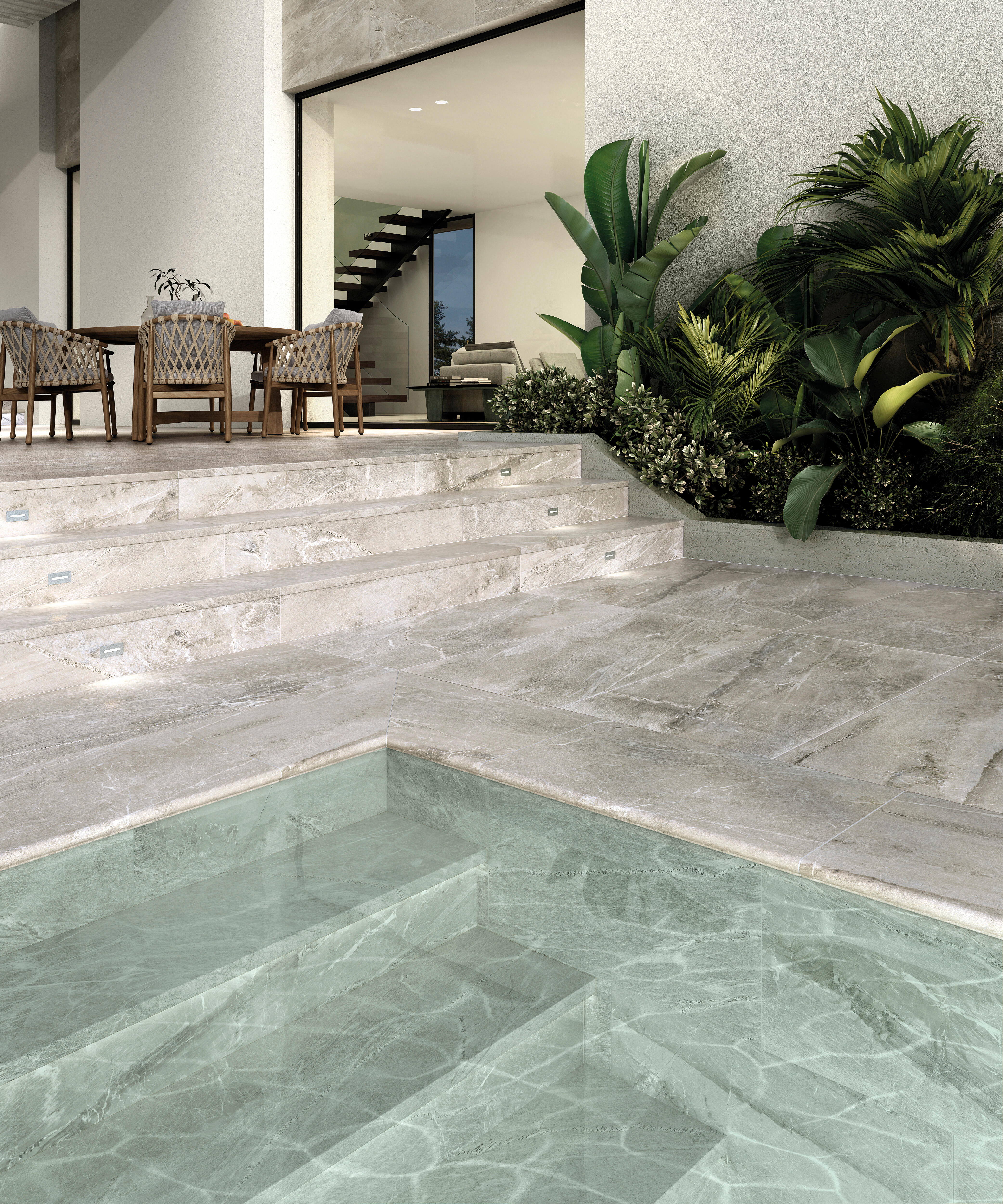 Suelo piscina porcelánico Imperial efecto mármol arian 60x60 cm C1 - 3