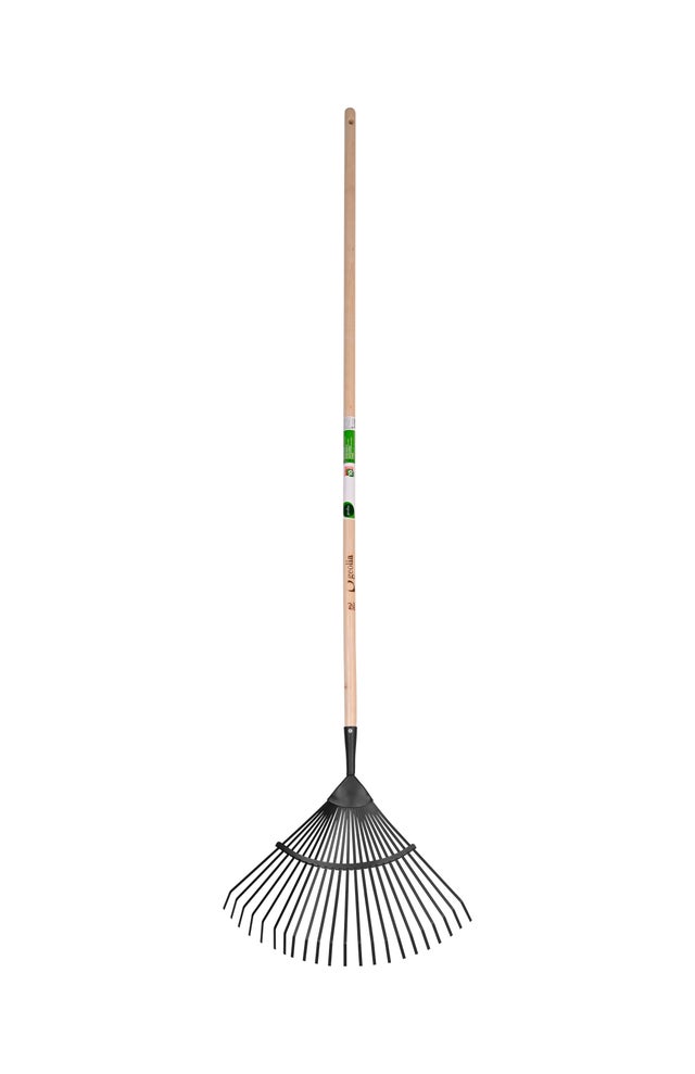 Escoba con mango para recoger hojas GEOLIA de acero de 44.5 cm