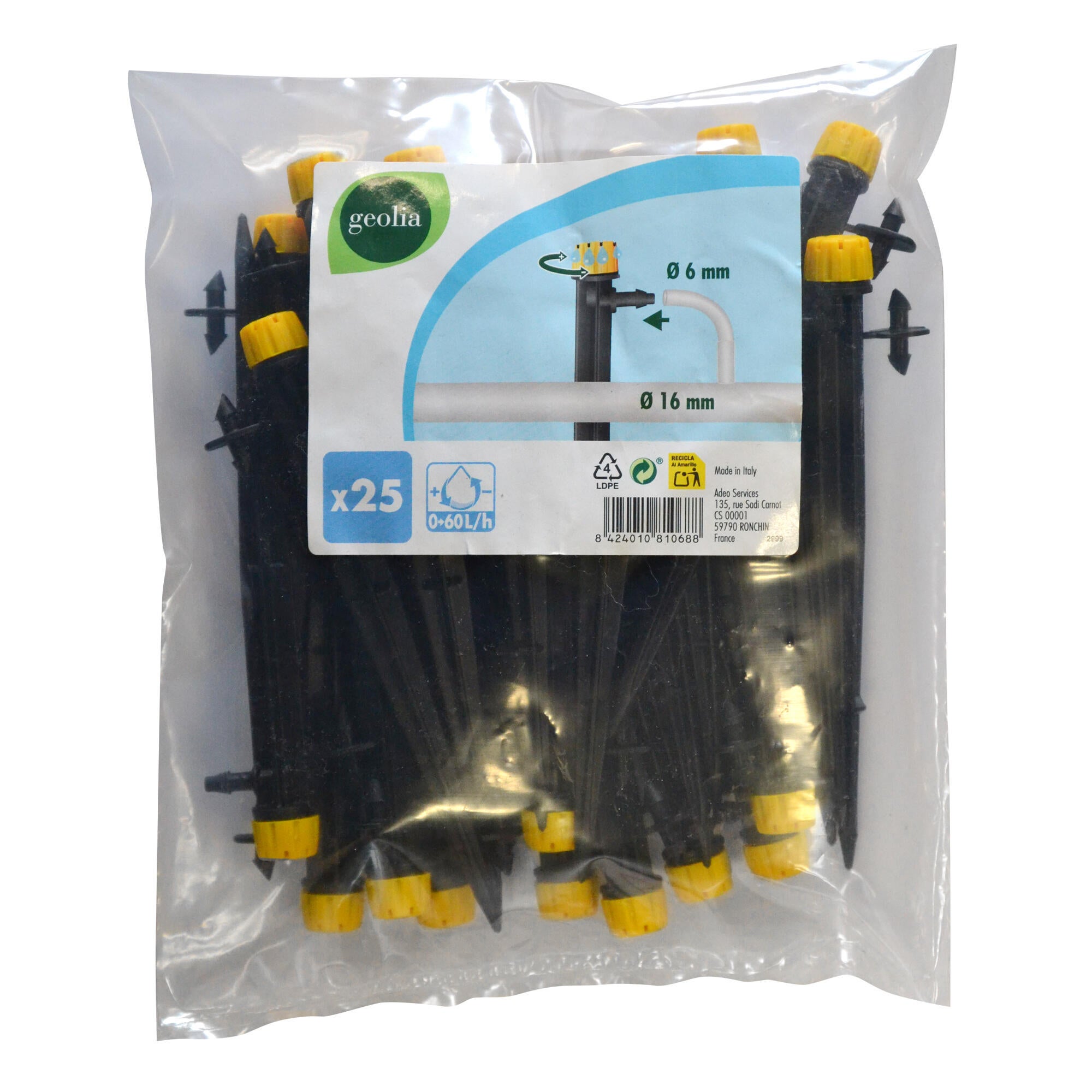 Pack 25 goteros Regulables 0-60 L/H GEOLIA - 3