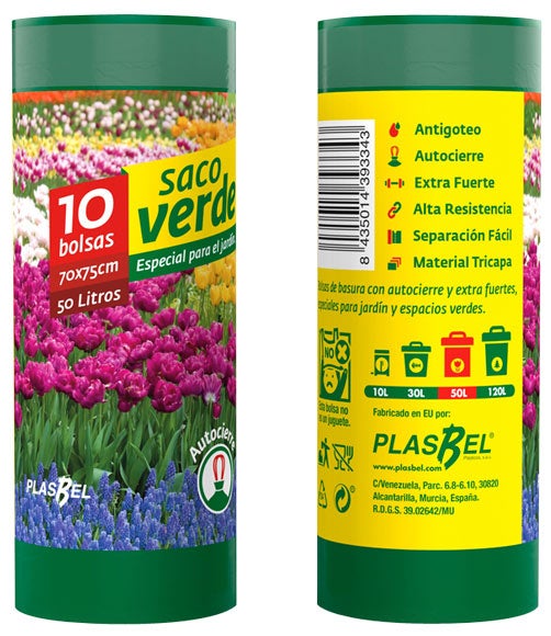 Bolsa de basura de jardín de 5x15 cm para 50l