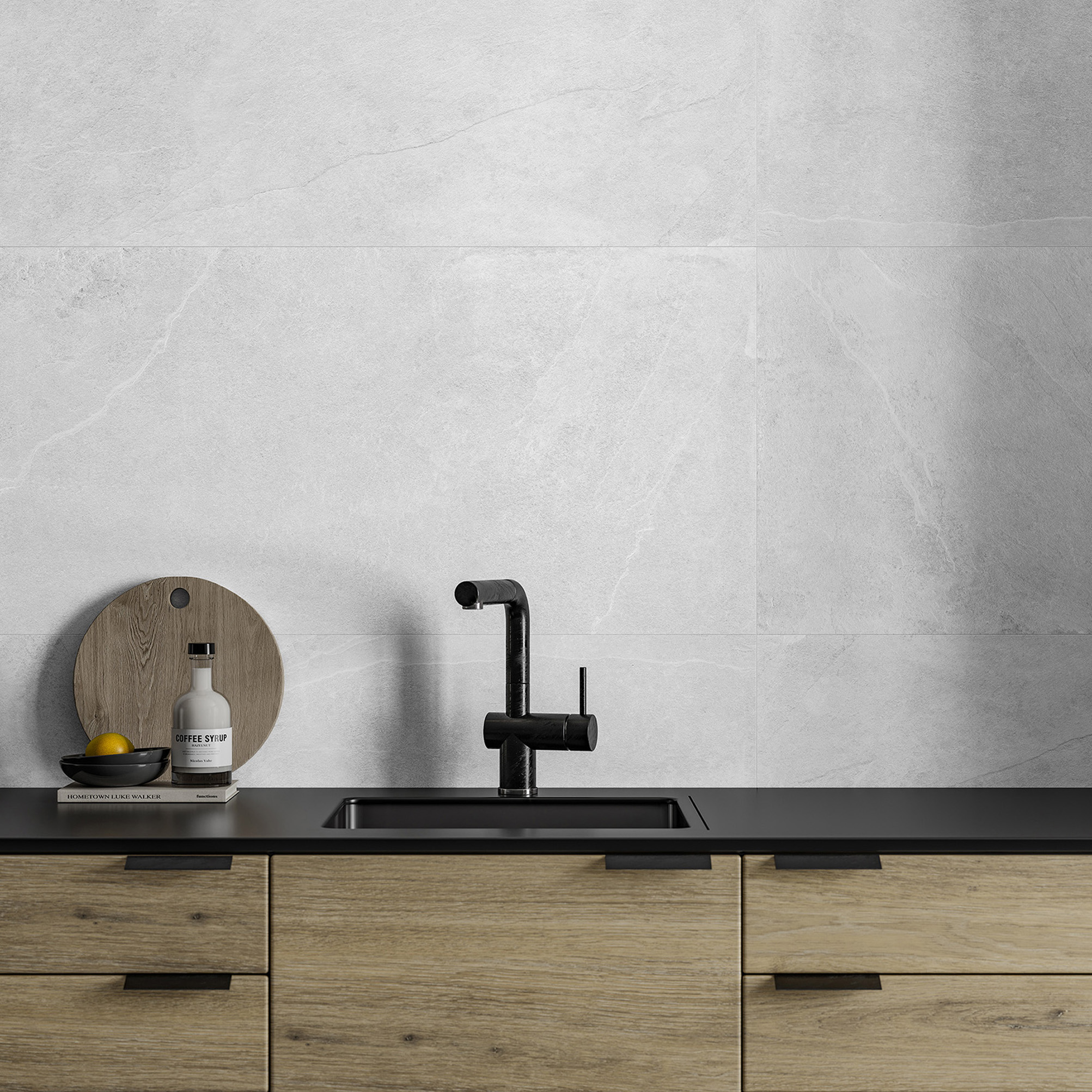 Suelo/azulejo porcelánico lavik efecto piedra, pizarra gris 45x90 cm