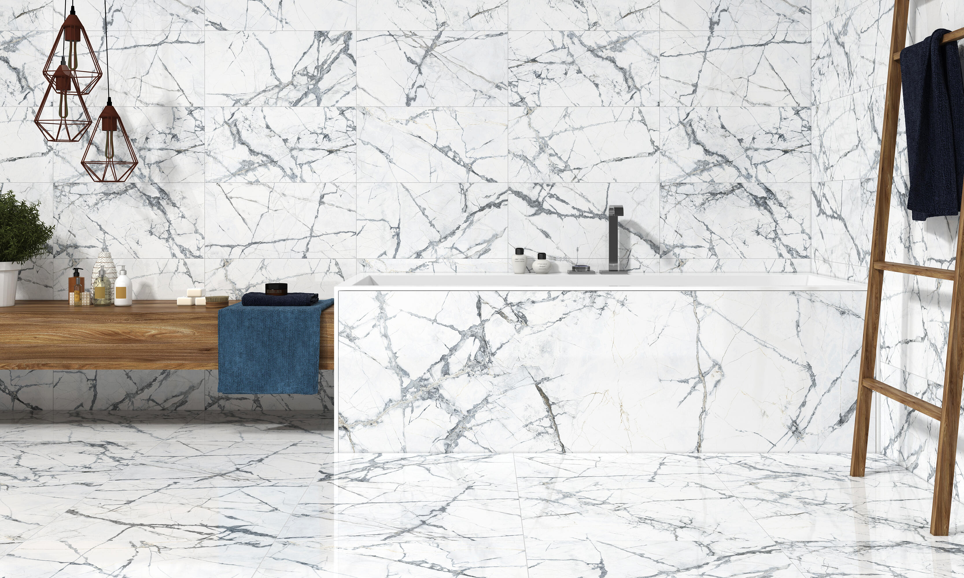 Suelo porcelánico marmi efecto mármol nieve 120x120 cm c1 artens