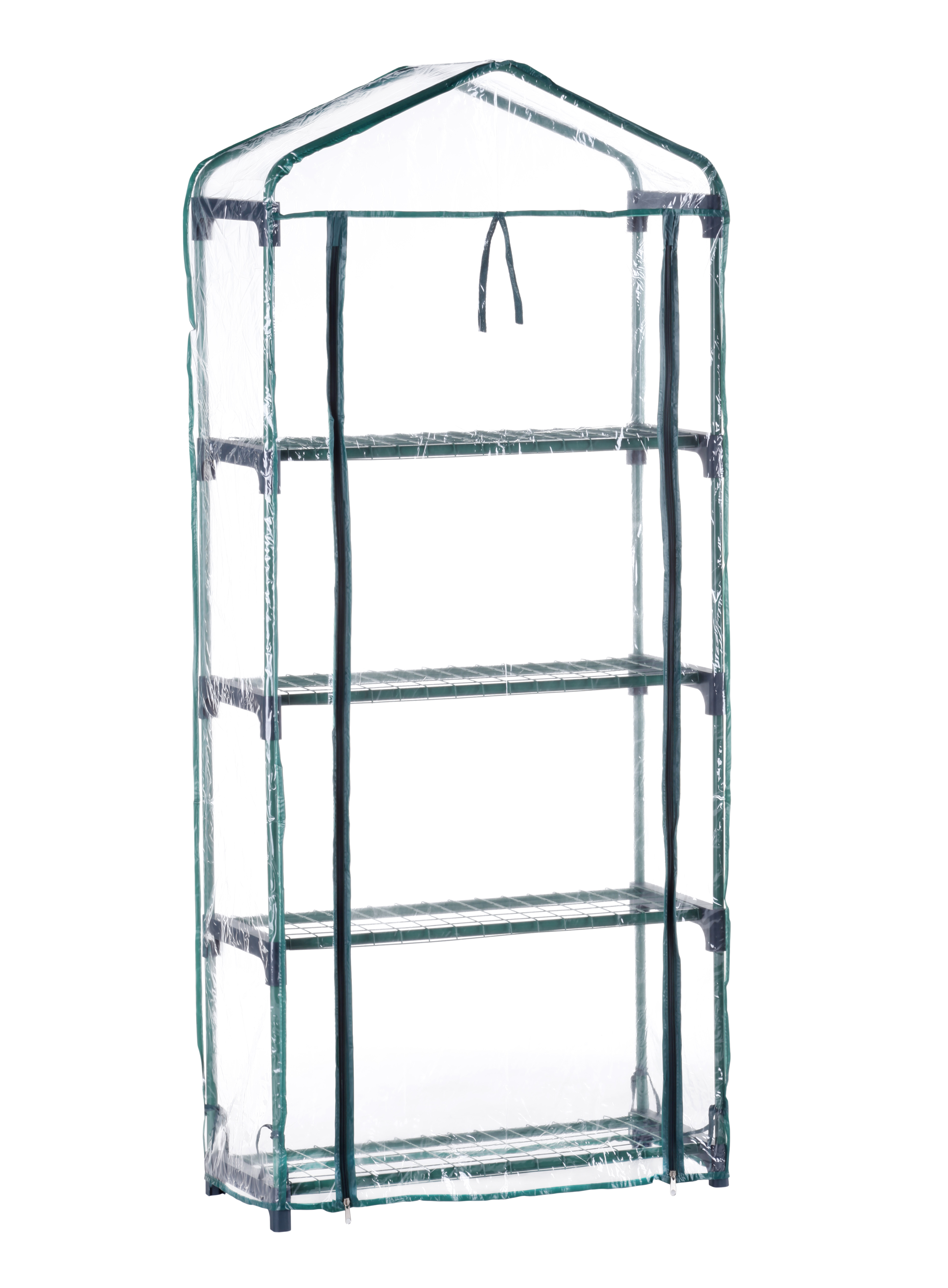 Invernadero de 4 baldas de acero y pvc 157x69x30 cm
