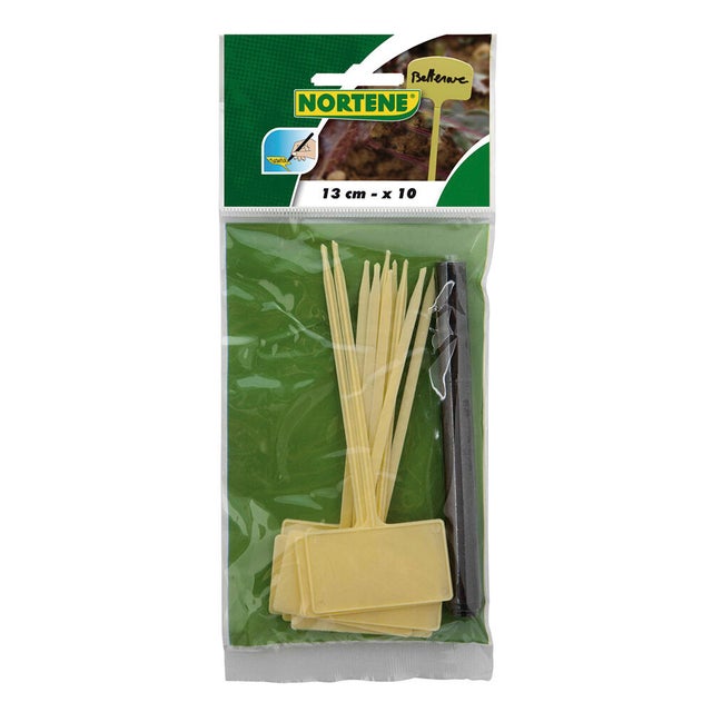 10 etiquetas de plástico para plantas 13,5 cm con rotulador