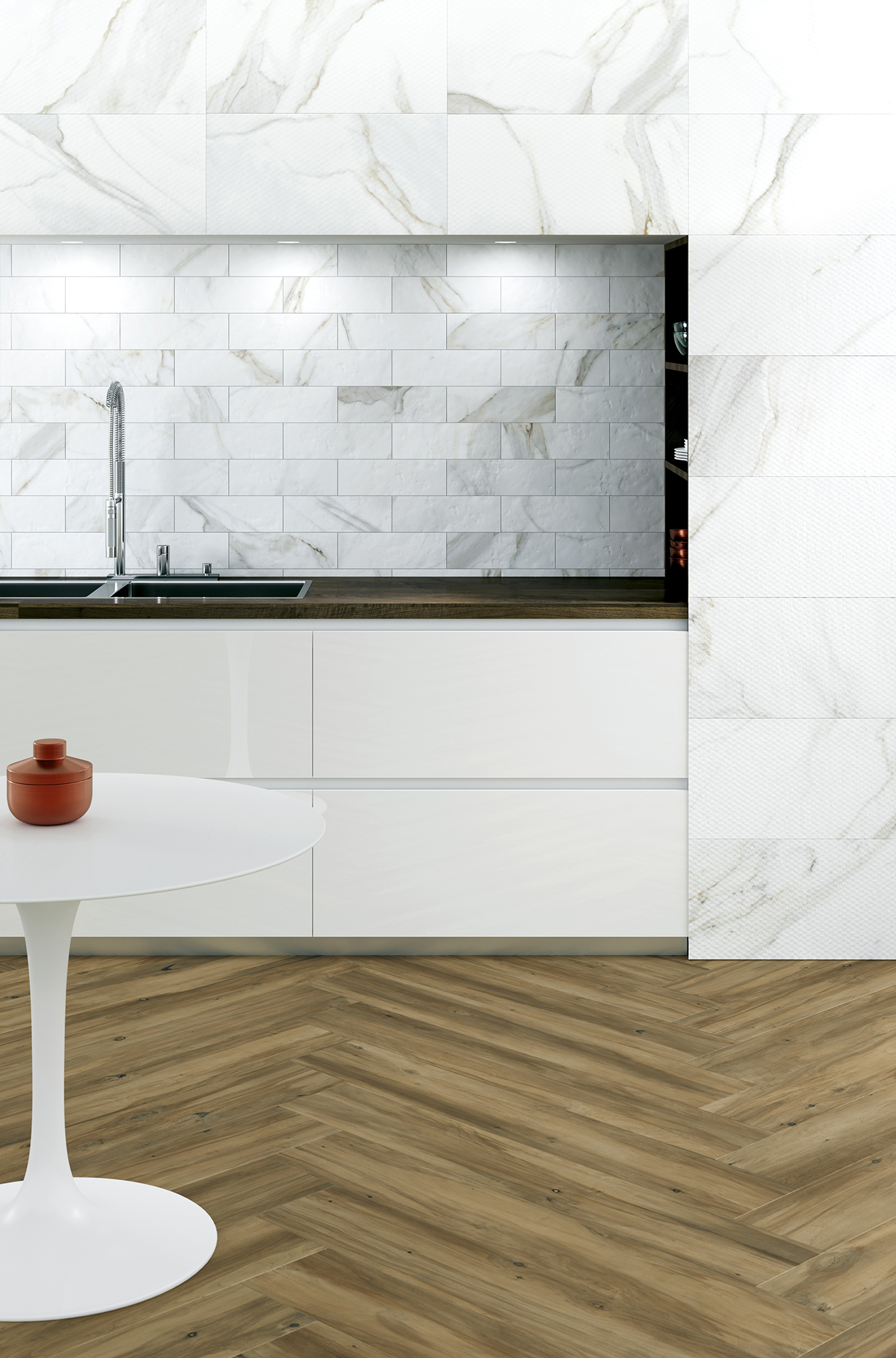 Suelo porcelánico sherwood efecto madera nogal 19.5x120 cm c1 grespania