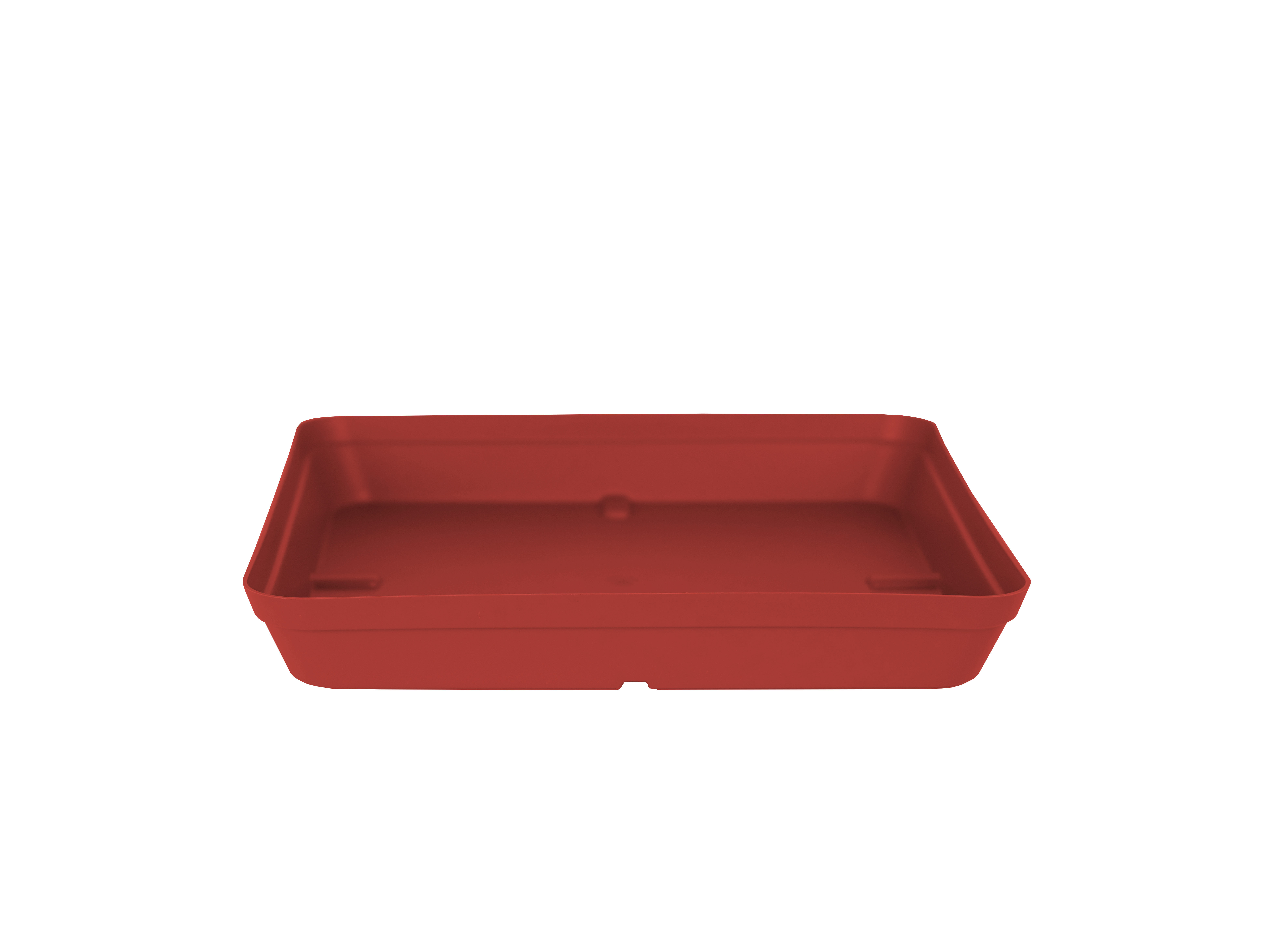 Lote maceta cuadrada alta y plato capri rojo 50 cm