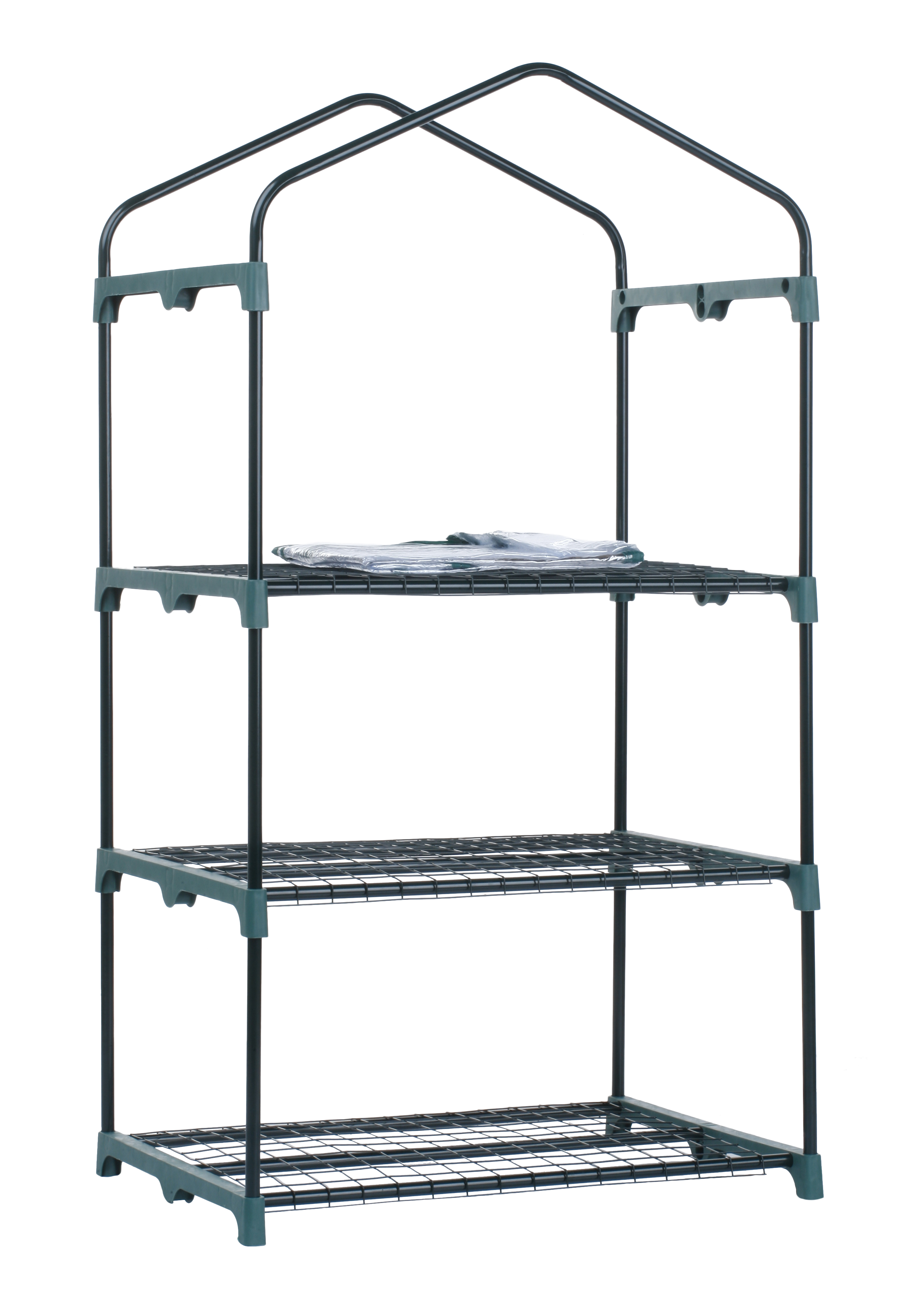 Invernadero de 3 baldas de acero y pvc 126x69x49 cm