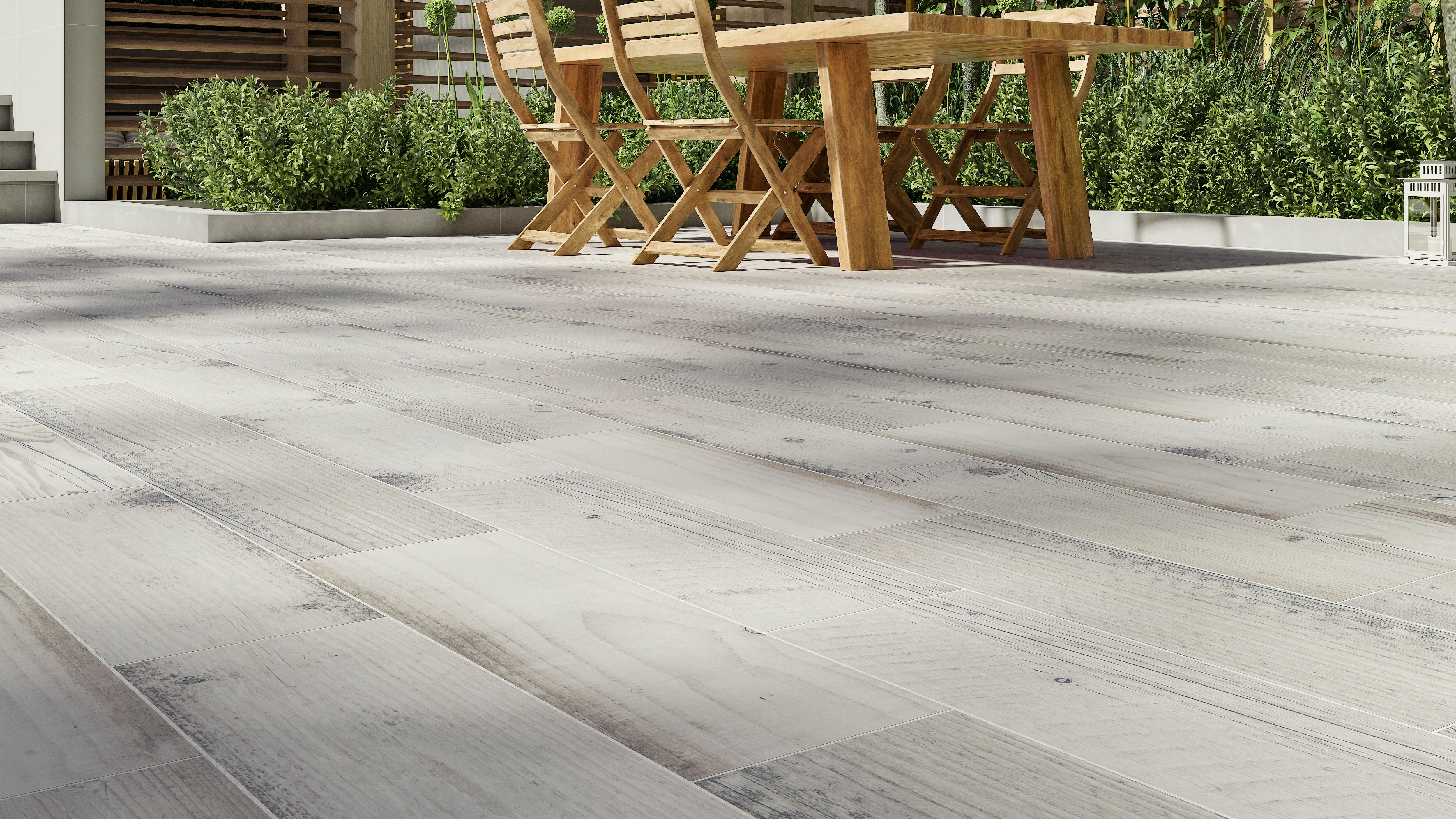 Suelo porcelánico village efecto madera blanco 20.2x66.2 cm c3 artens